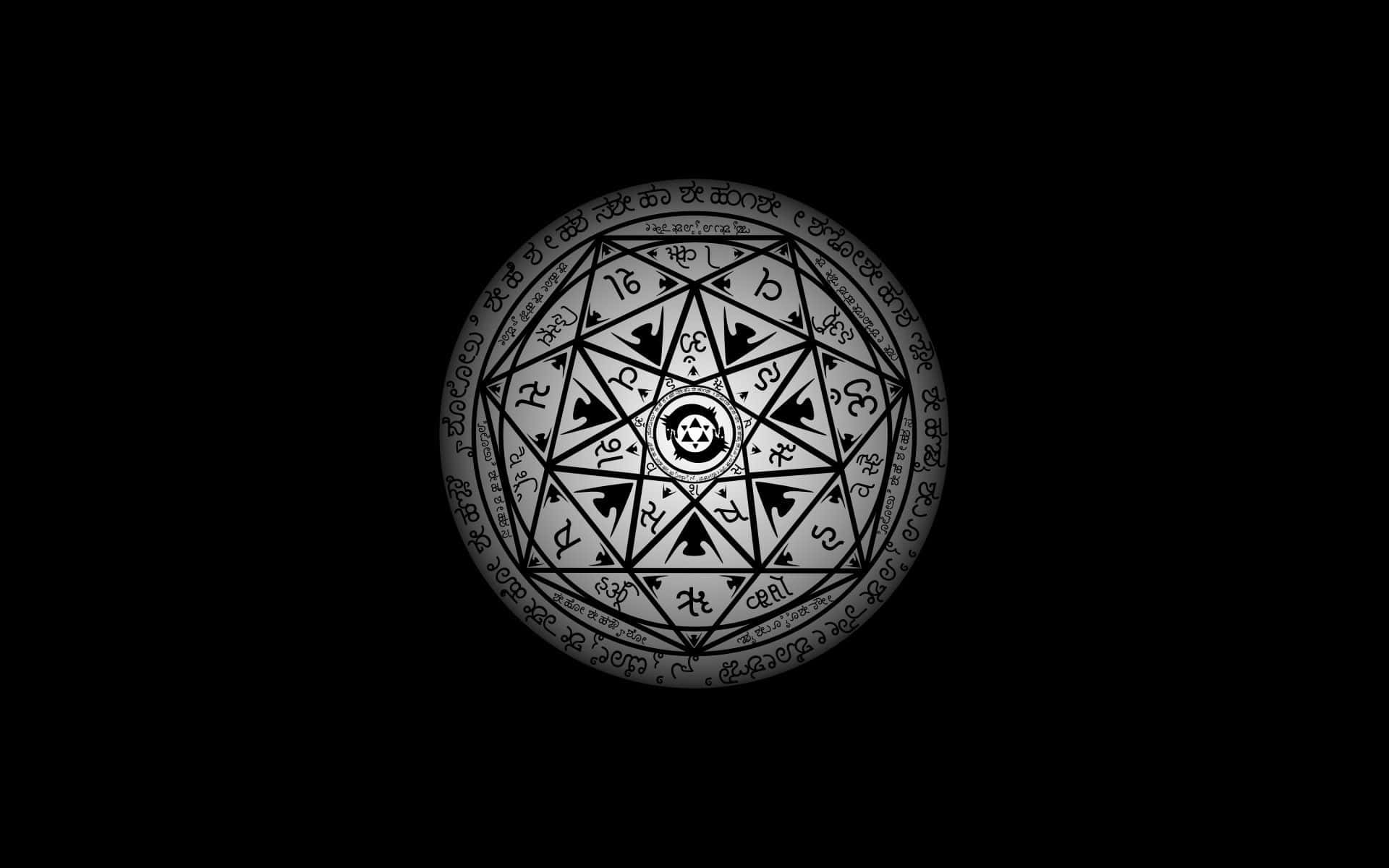 Alchemy, glowing intricate geometric symbol, runes, Full HD Desktop Wallpaper