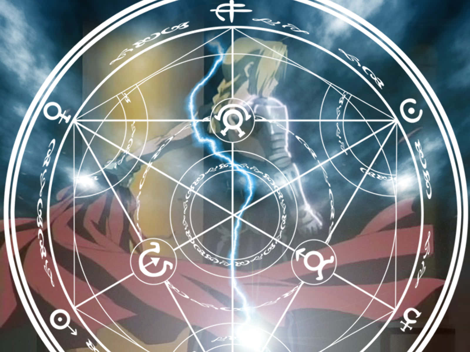 Alchemy, glowing mystical circle, arcane symbols, HD Desktop Wallpaper