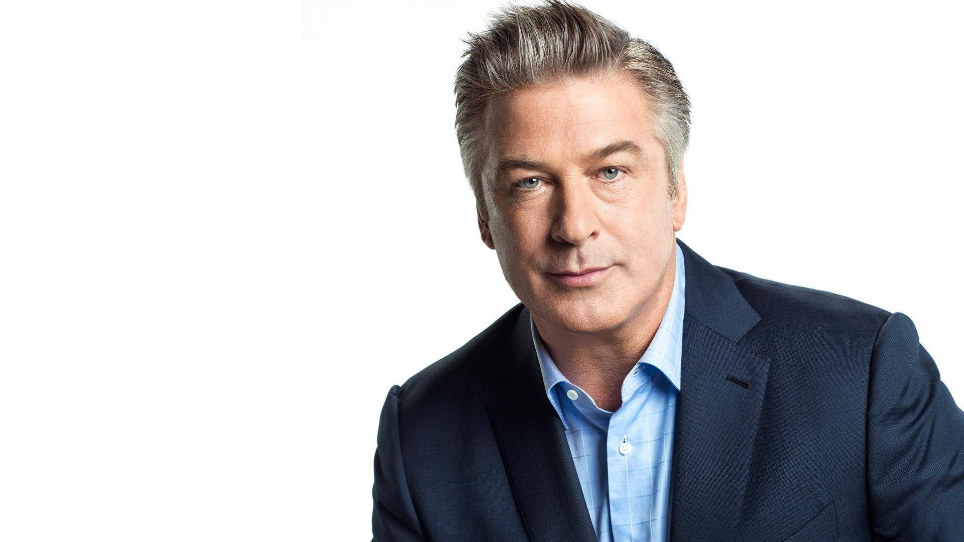 Alec Baldwin, gray hair, dark suit, Full HD Desktop Wallpaper