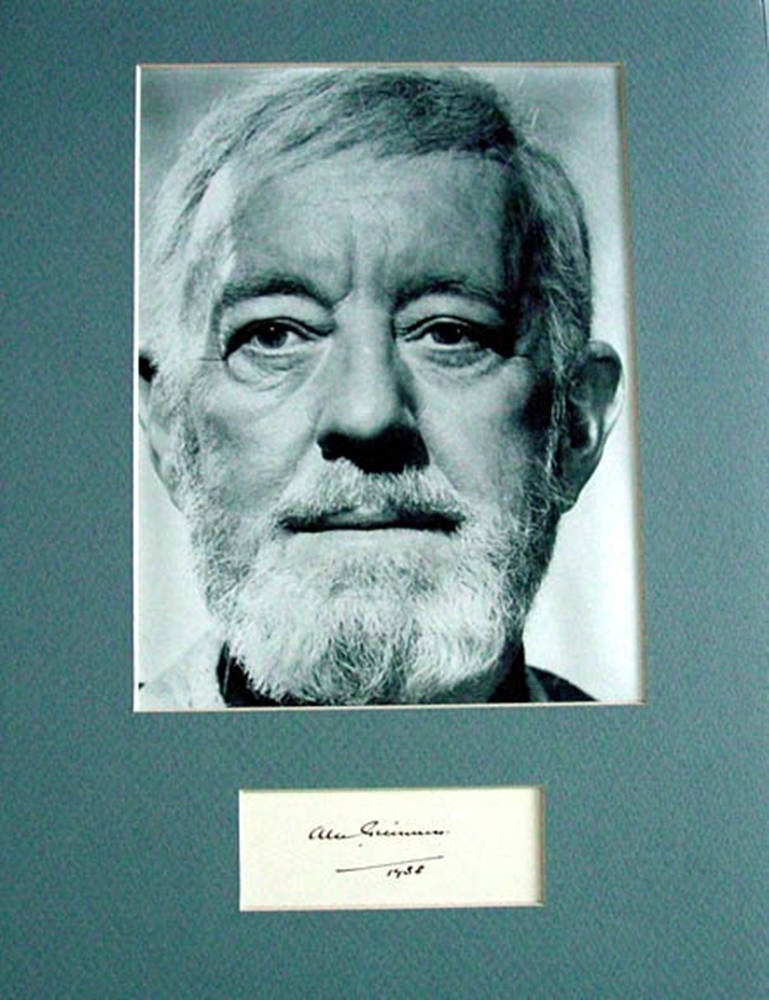 Alec Guinness, bearded man, solemn expression, SD Phone Wallpaper