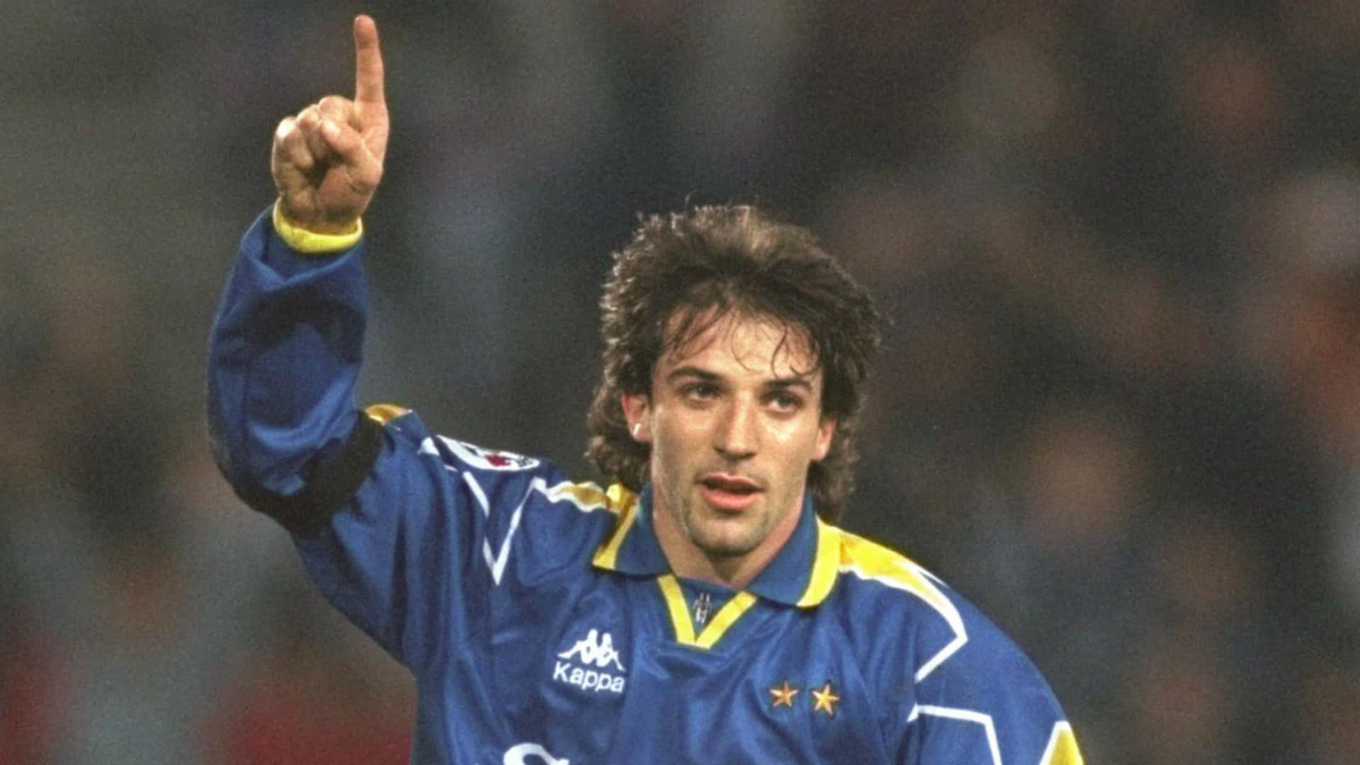 Alessandro Del Piero, blue and yellow Kappa jersey, nighttime match, Full HD Desktop Wallpaper