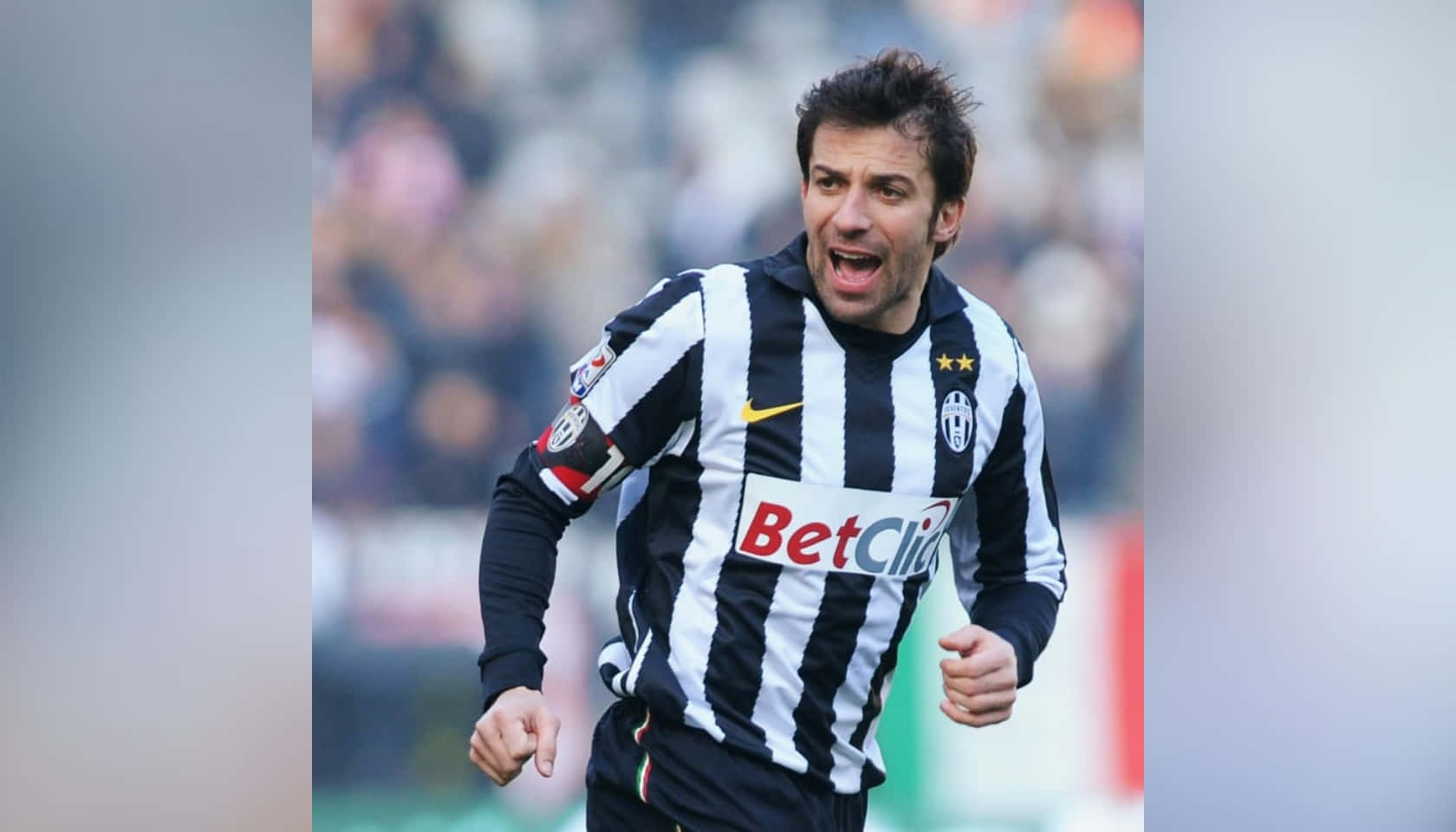 Alessandro Del Piero, black and white striped jersey, soccer player, HD Desktop Wallpaper