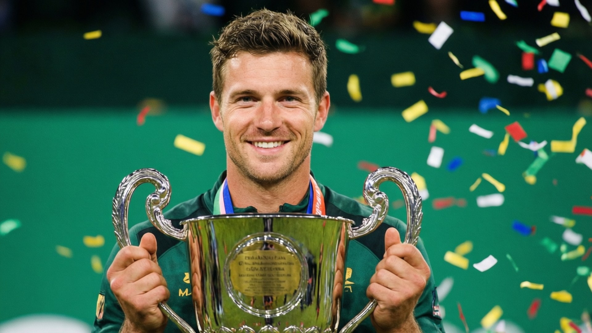 Alex Cejka, championship trophy, confetti, Full HD Desktop Wallpaper