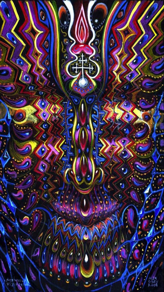 Alex Grey, Manifest the Universe within, psychedelic digital artwork, SD Phone Wallpaper