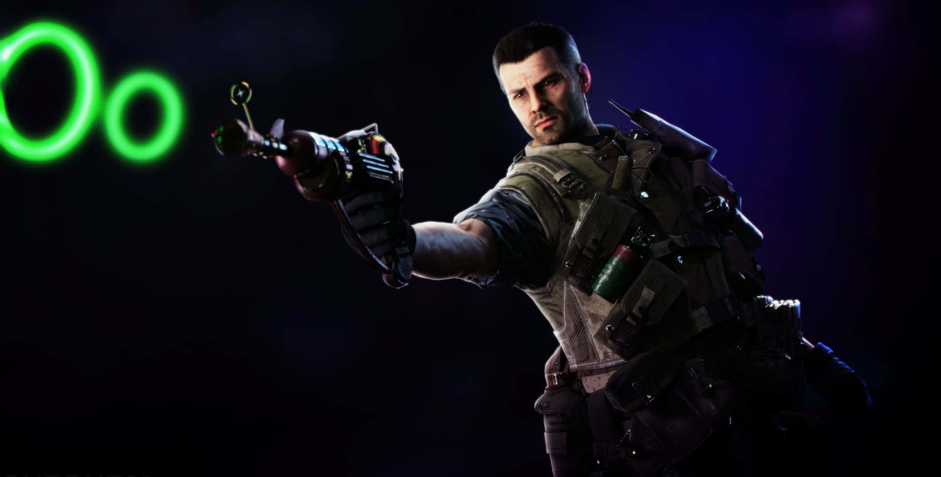 Alex Mason, tactical gear, glowing green weapon, Full HD Desktop Wallpaper