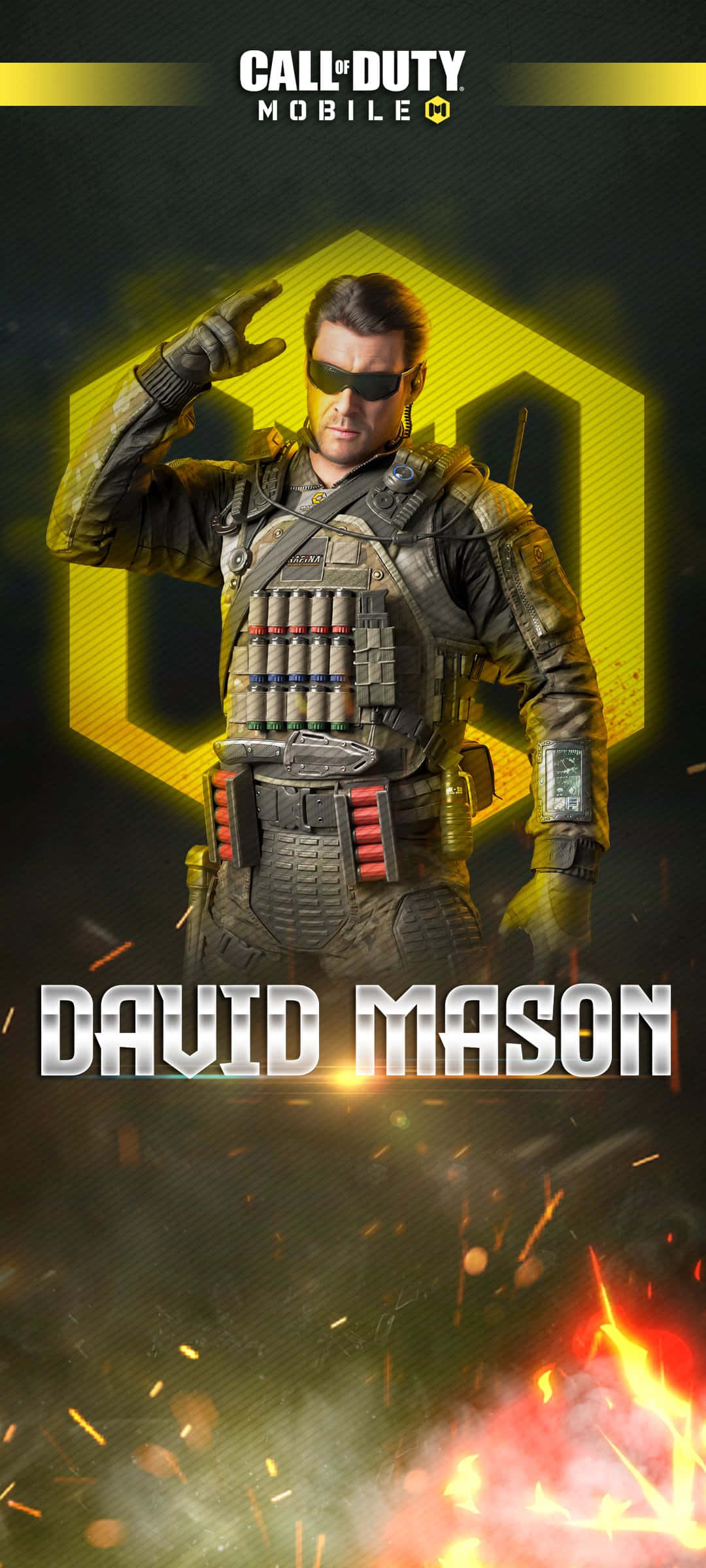 Alex Mason, tactical gear, glowing yellow hexagon, Full HD Phone Wallpaper