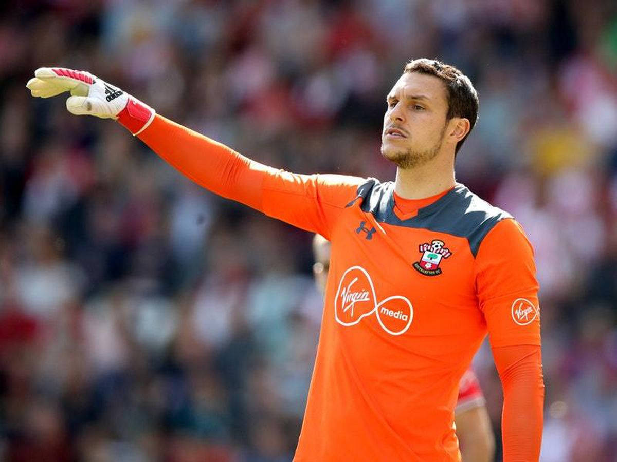 Alex McCarthy, bright orange jersey, soccer goalkeeper, SD Desktop Wallpaper