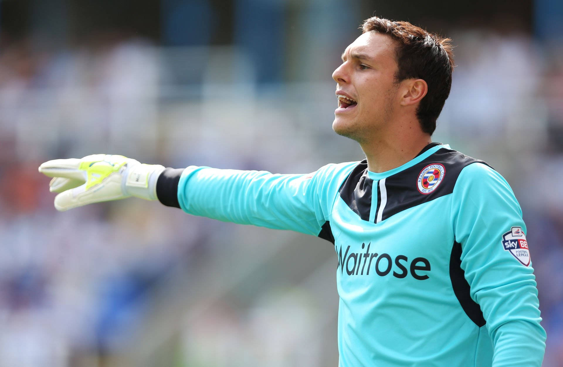 Alex McCarthy, turquoise jersey, gloved hand, Full HD Desktop Wallpaper