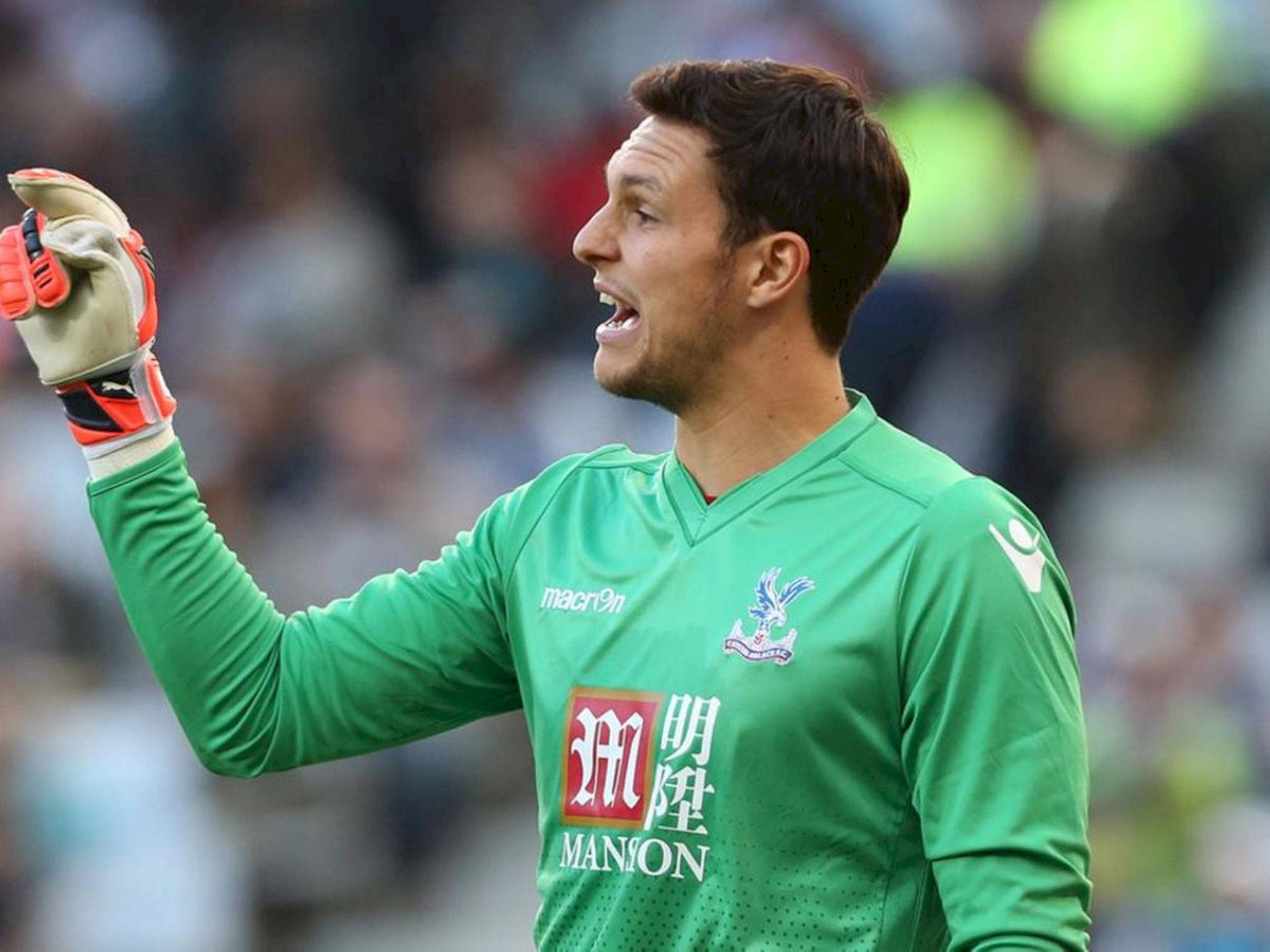 Alex McCarthy, green jersey, gloved hand, Full HD Desktop Wallpaper