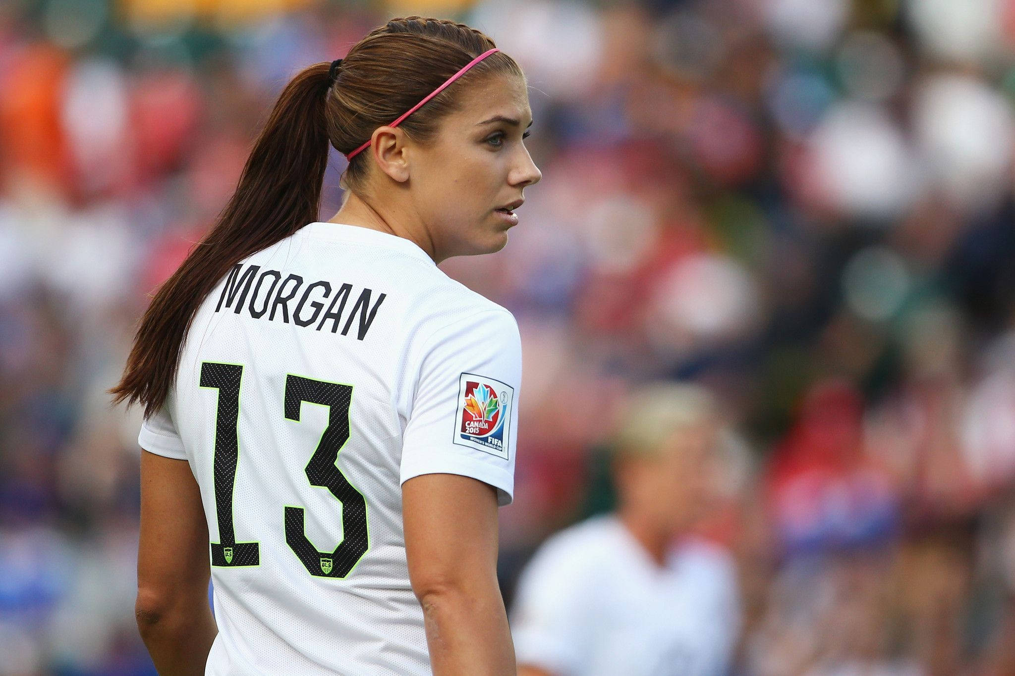 Alex Morgan, white jersey, number 13, Full HD Desktop Wallpaper