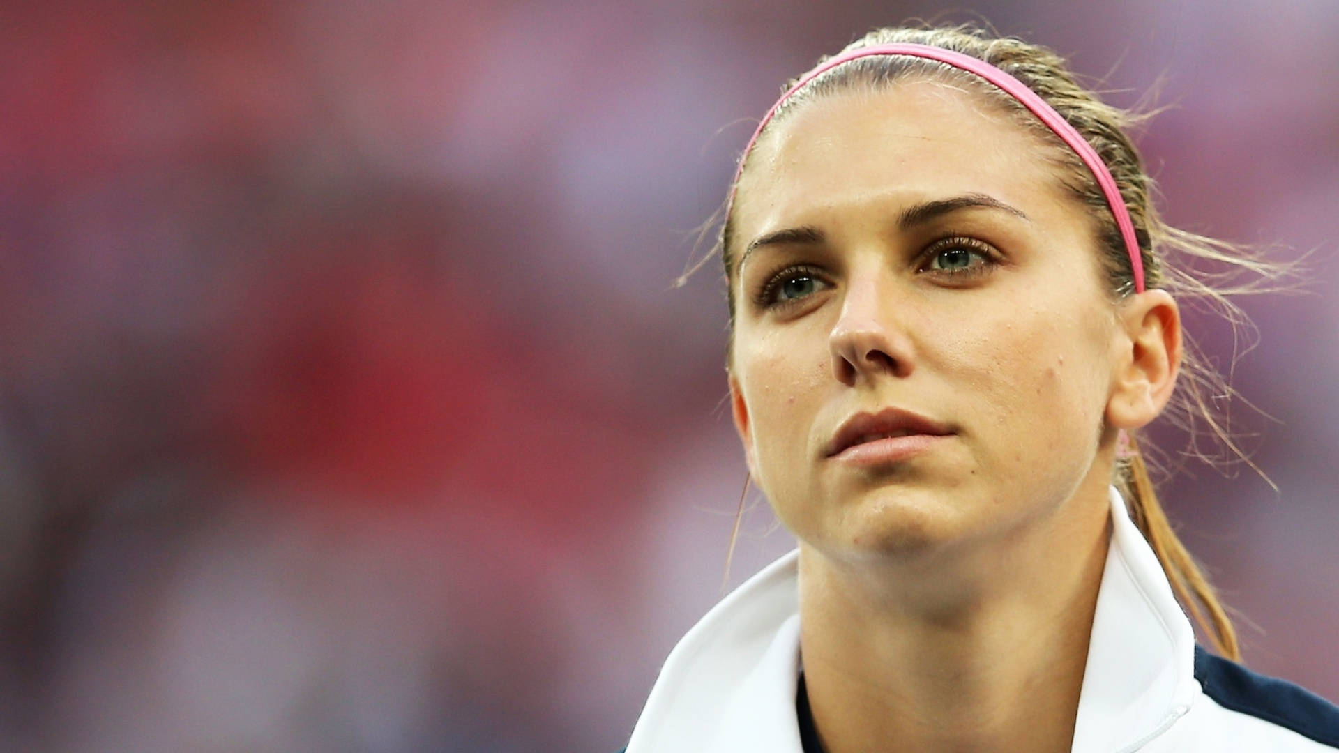 Alex Morgan, National Soccer Team, pink headband, Full HD Desktop Wallpaper
