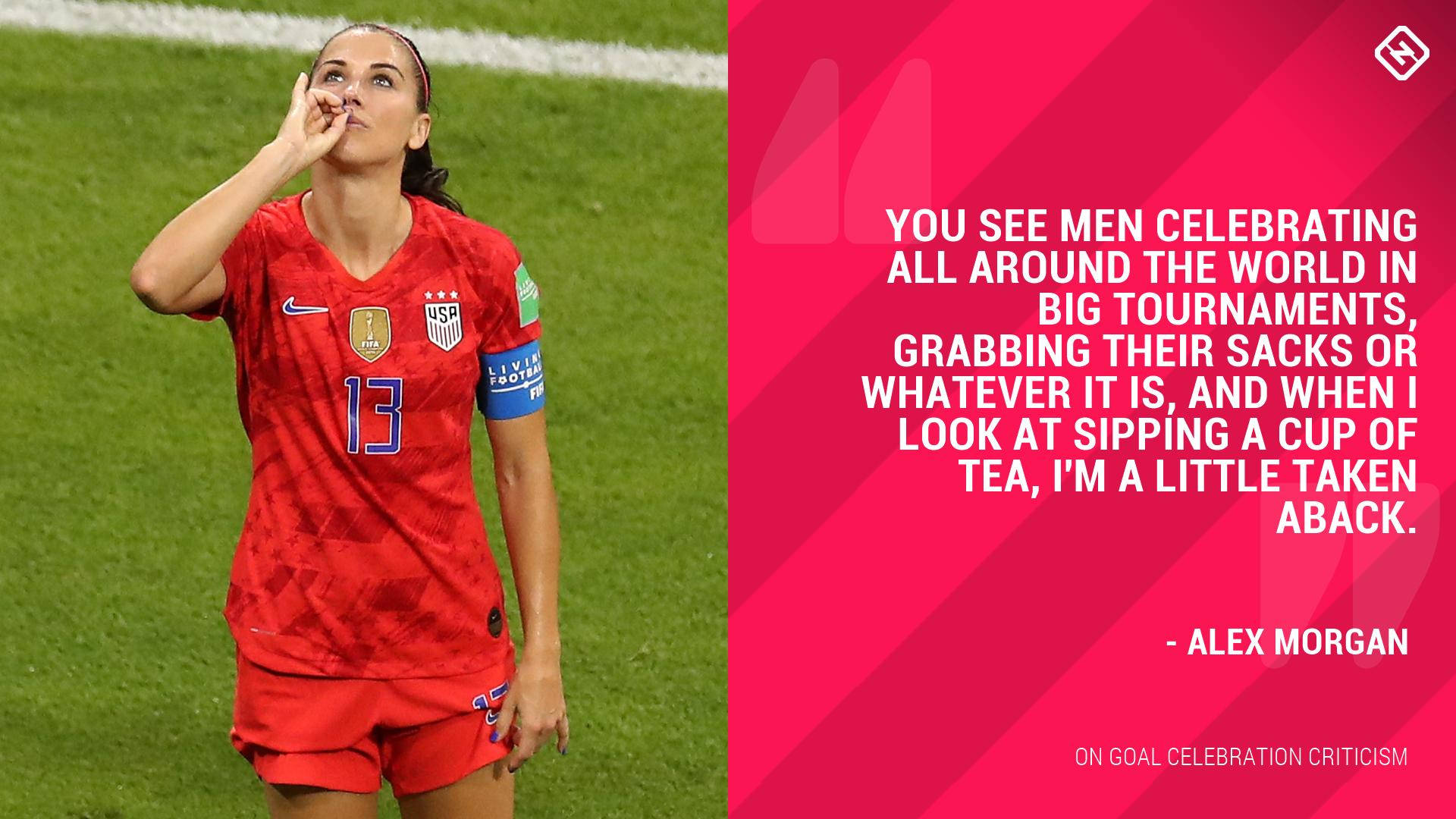 Alex Morgan, red USA jersey, green pitch, Full HD Desktop Wallpaper