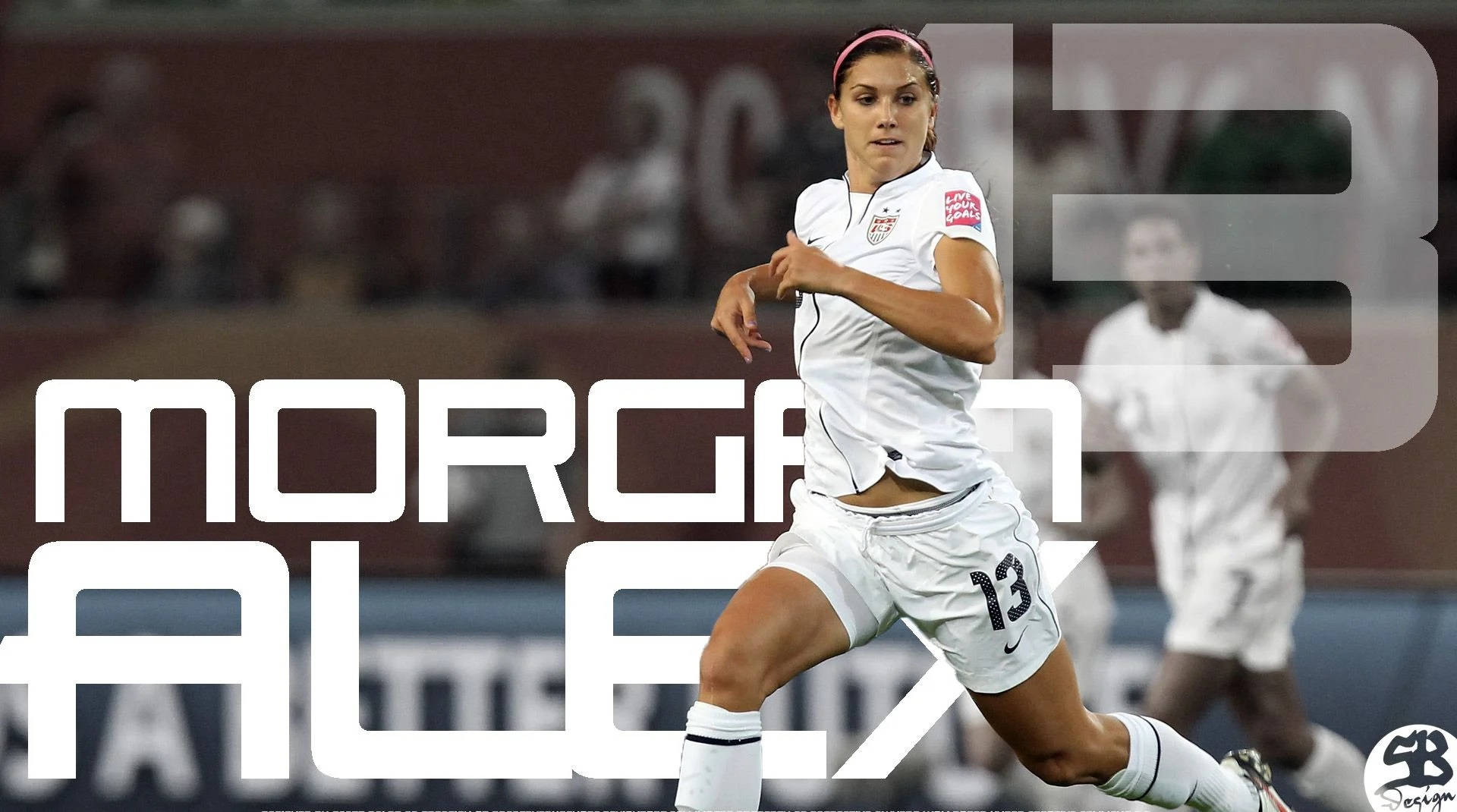 Alex Morgan, all white, white uniform, Full HD Desktop Wallpaper