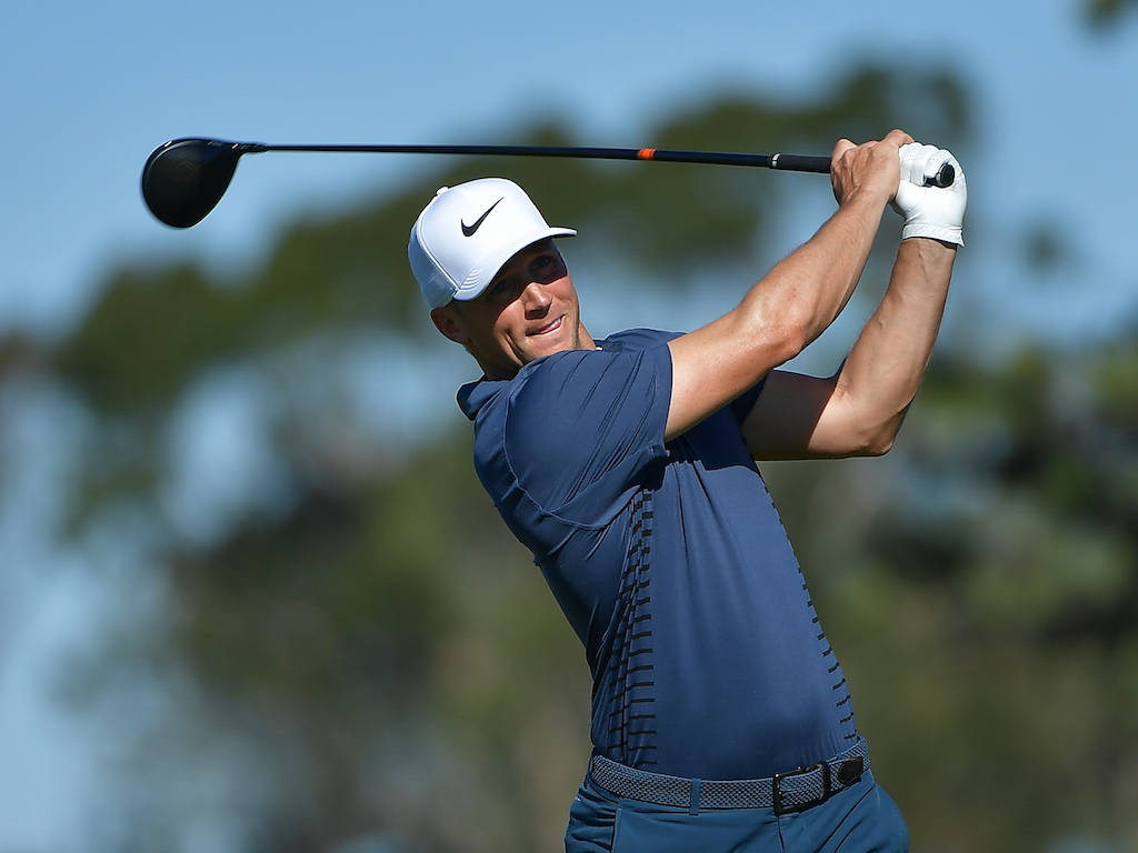 Alex Noren, blue shirt, white cap, SD Desktop Wallpaper