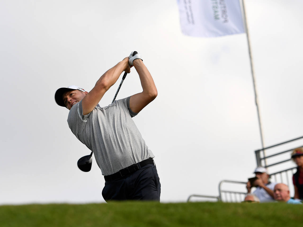 Alex Noren, golfer, mid-swing, HD Desktop Wallpaper