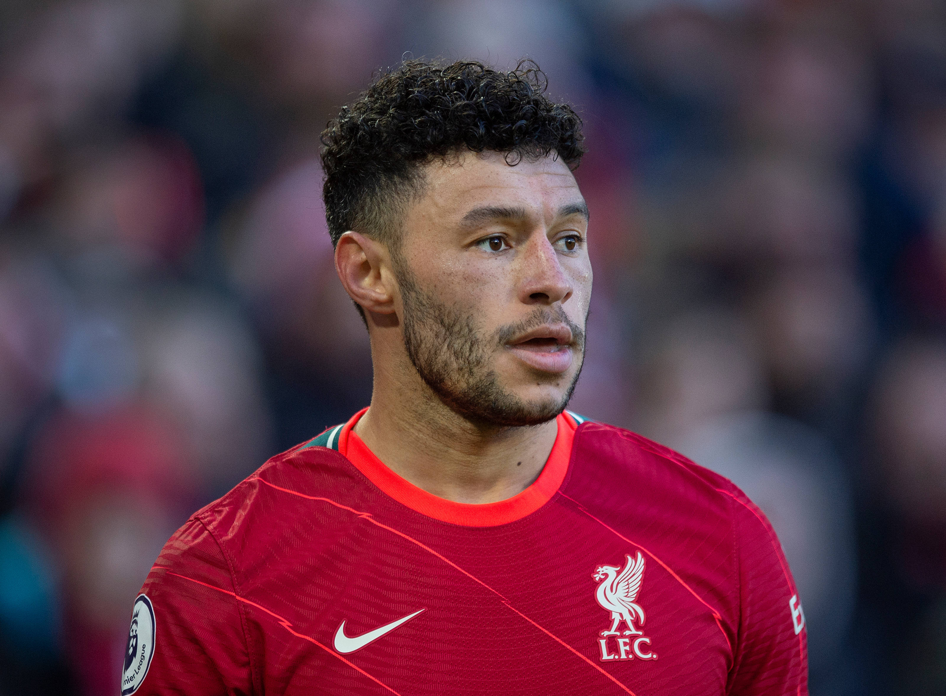Alex Oxlade-Chamberlain, red Liverpool jersey, footballer, 2K Desktop Wallpaper