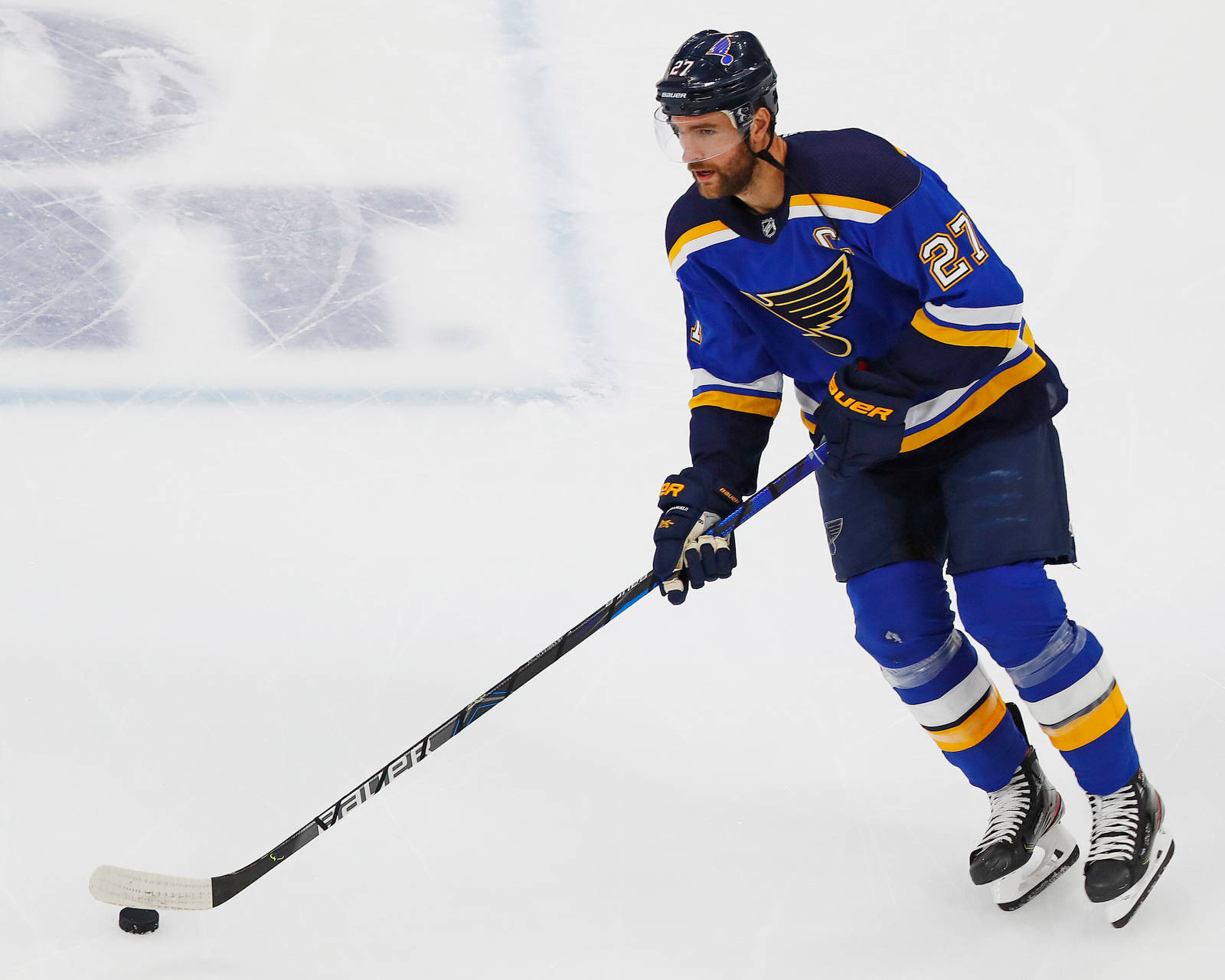 Alex Pietrangelo, blue and gold uniform, ice, HD Desktop Wallpaper