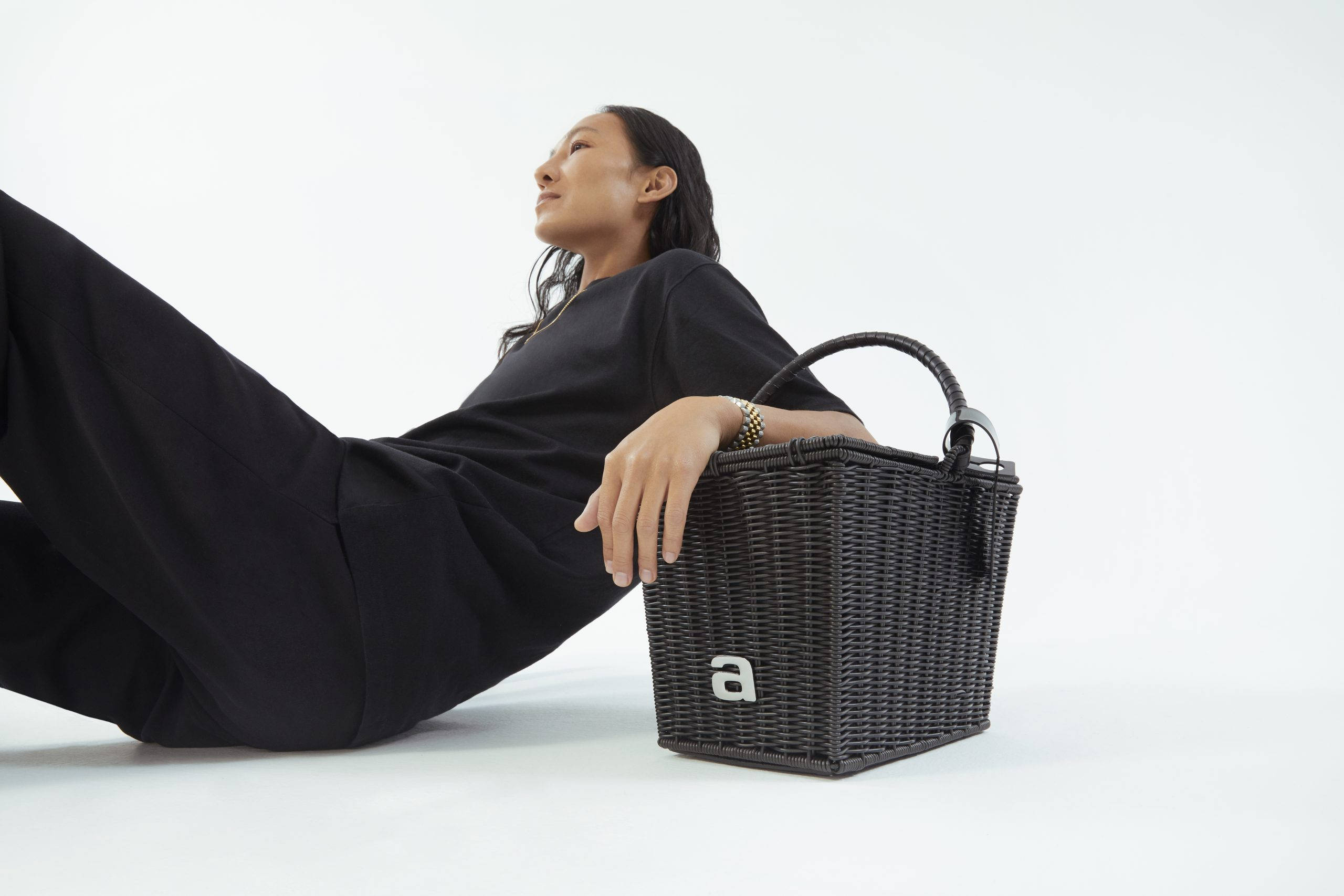 Alexander Wang, picnic basket, black, 2K Desktop Wallpaper