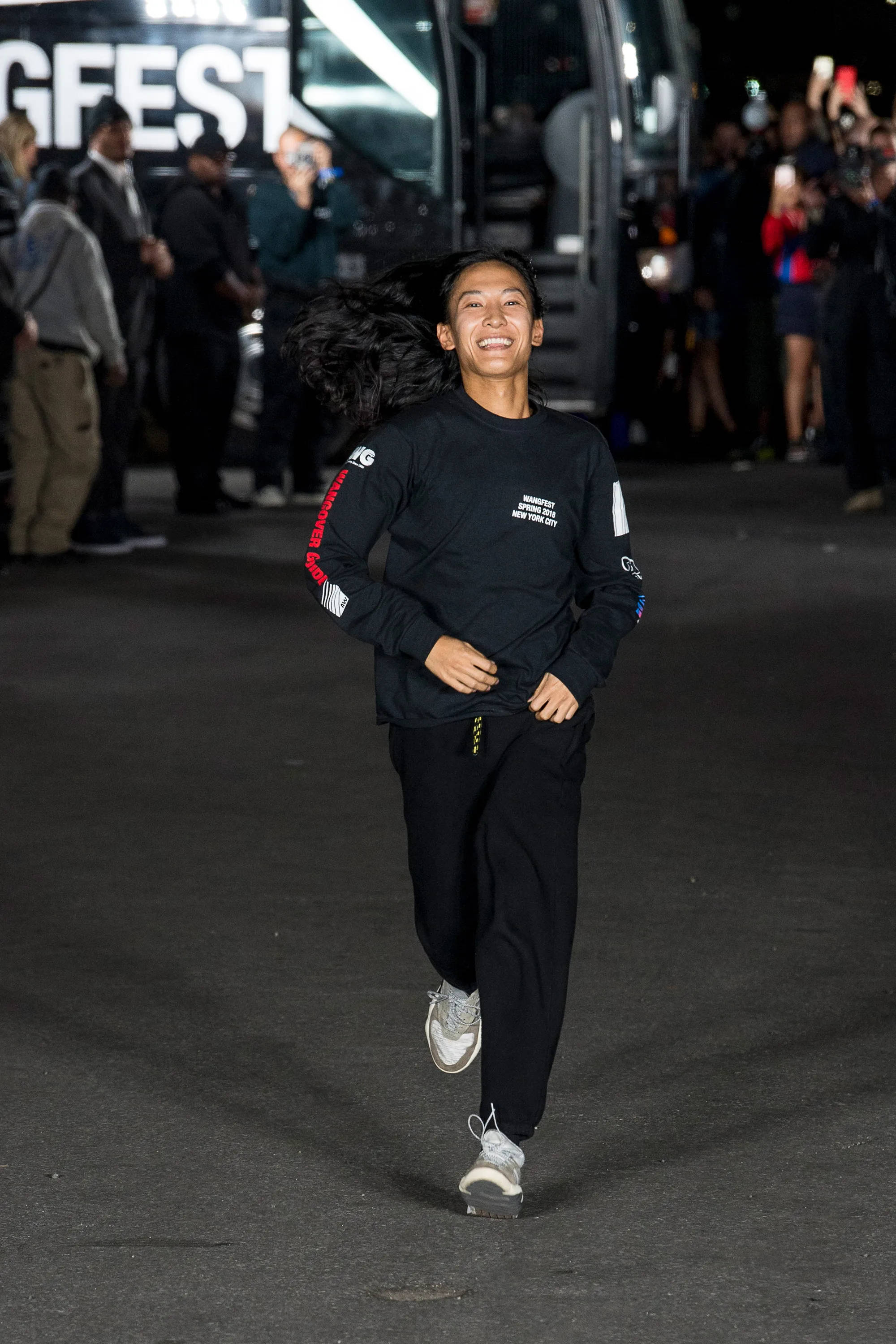 Alexander Wang, running, dark urban street, 2K Phone Wallpaper