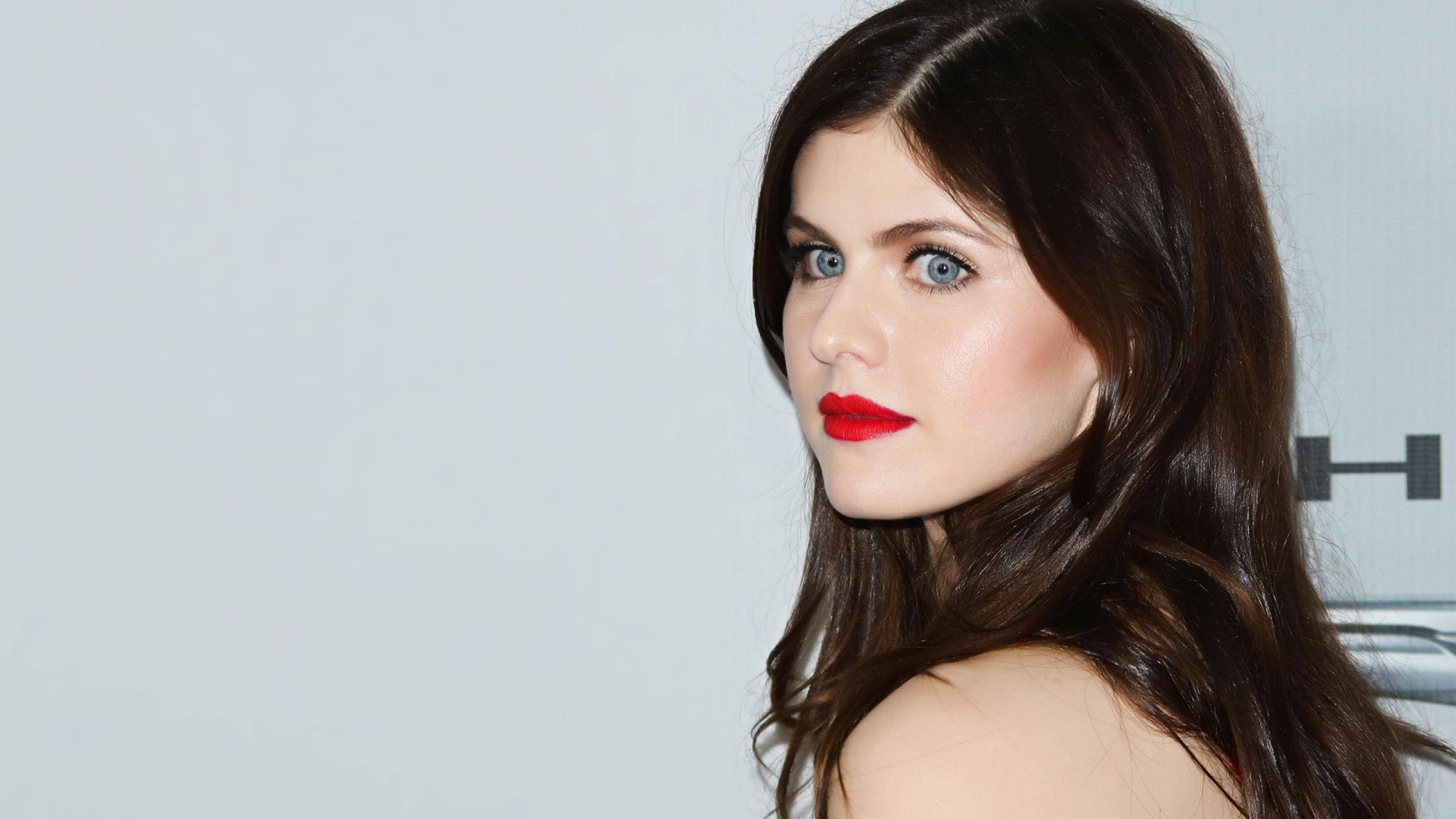 Alexandra Daddario, 4K, blue eyes, 4K Desktop Wallpaper