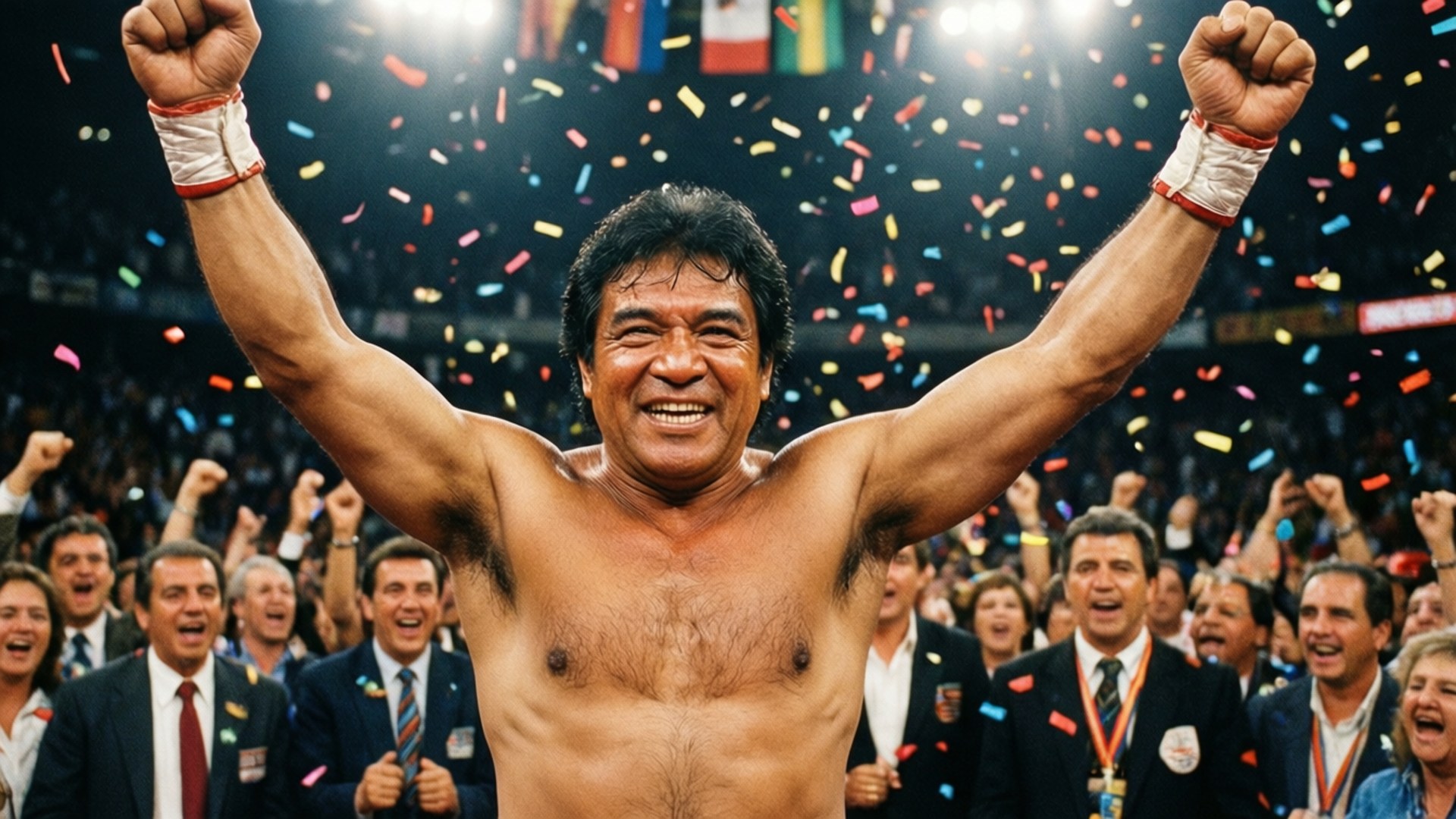 Alexis Arguello, victory, arms raised, Full HD Desktop Wallpaper