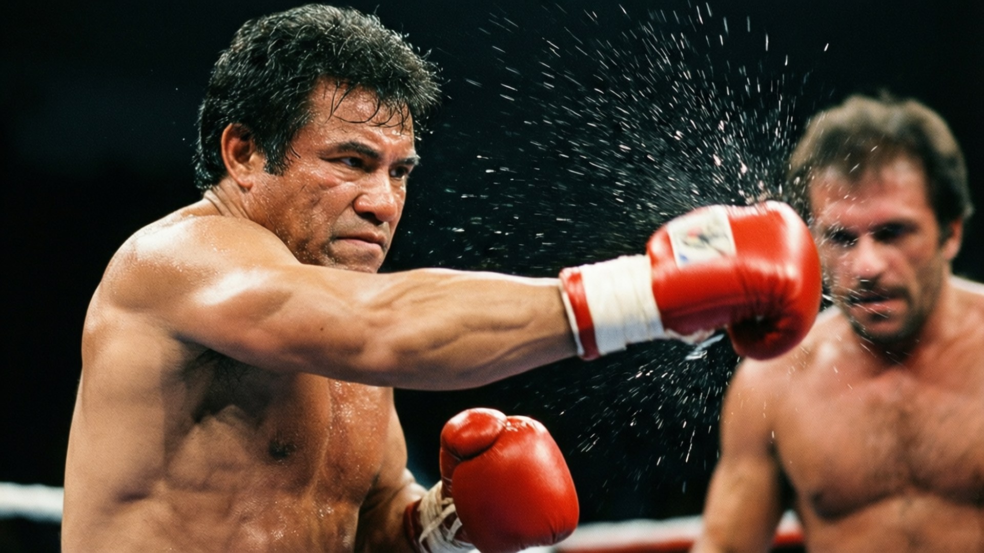 Alexis Arguello, right hook, mid-action, Full HD Desktop Wallpaper