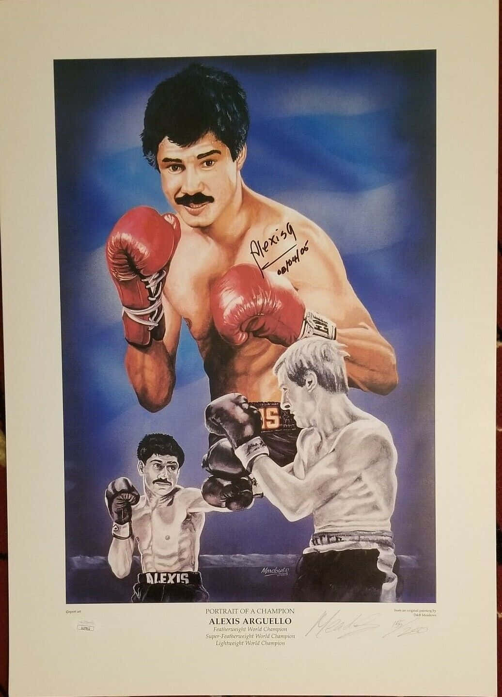 Alexis Arguello, red gloves, illustrated portrait, HD Phone Wallpaper
