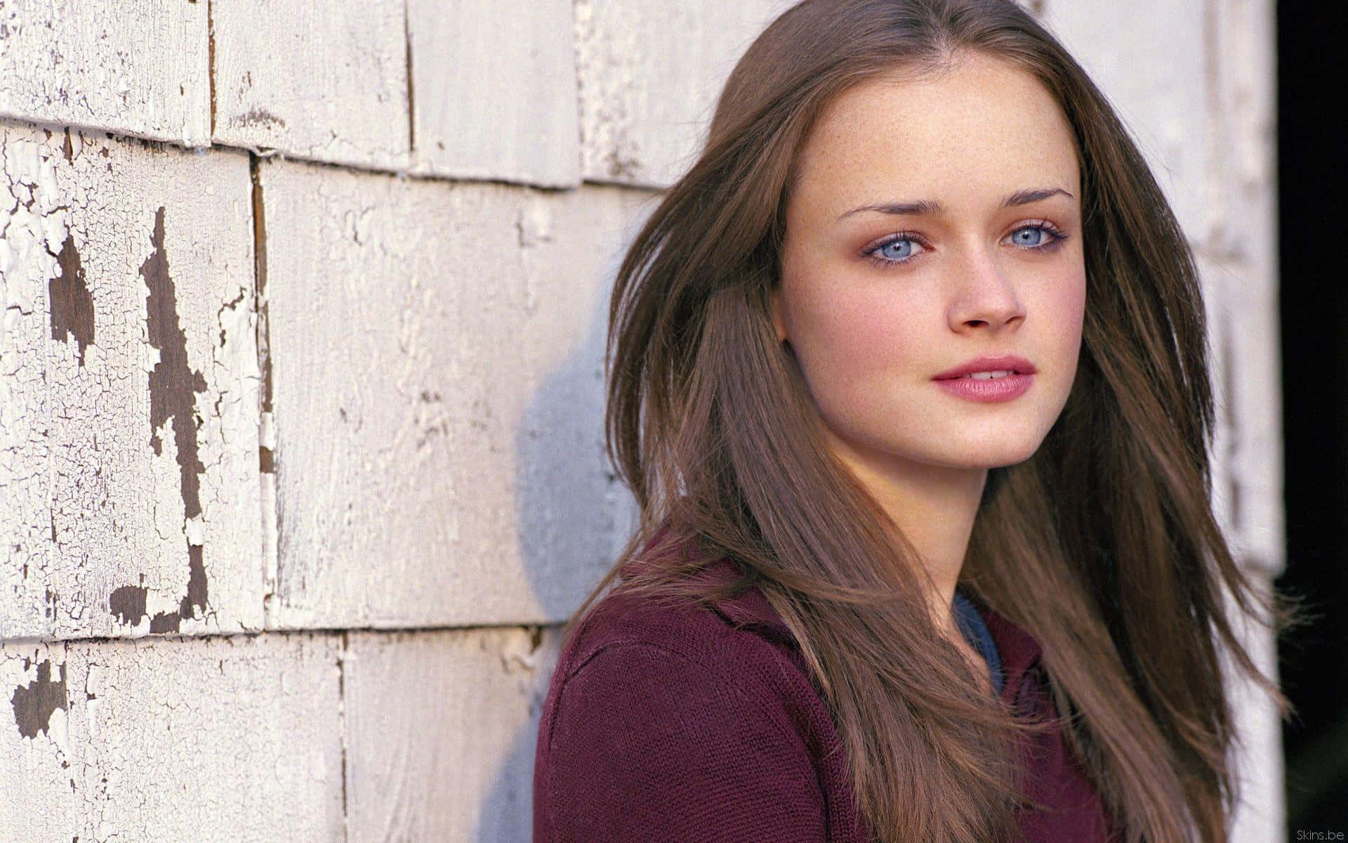 Alexis Bledel, blue eyes, long brown hair, Full HD Desktop Wallpaper