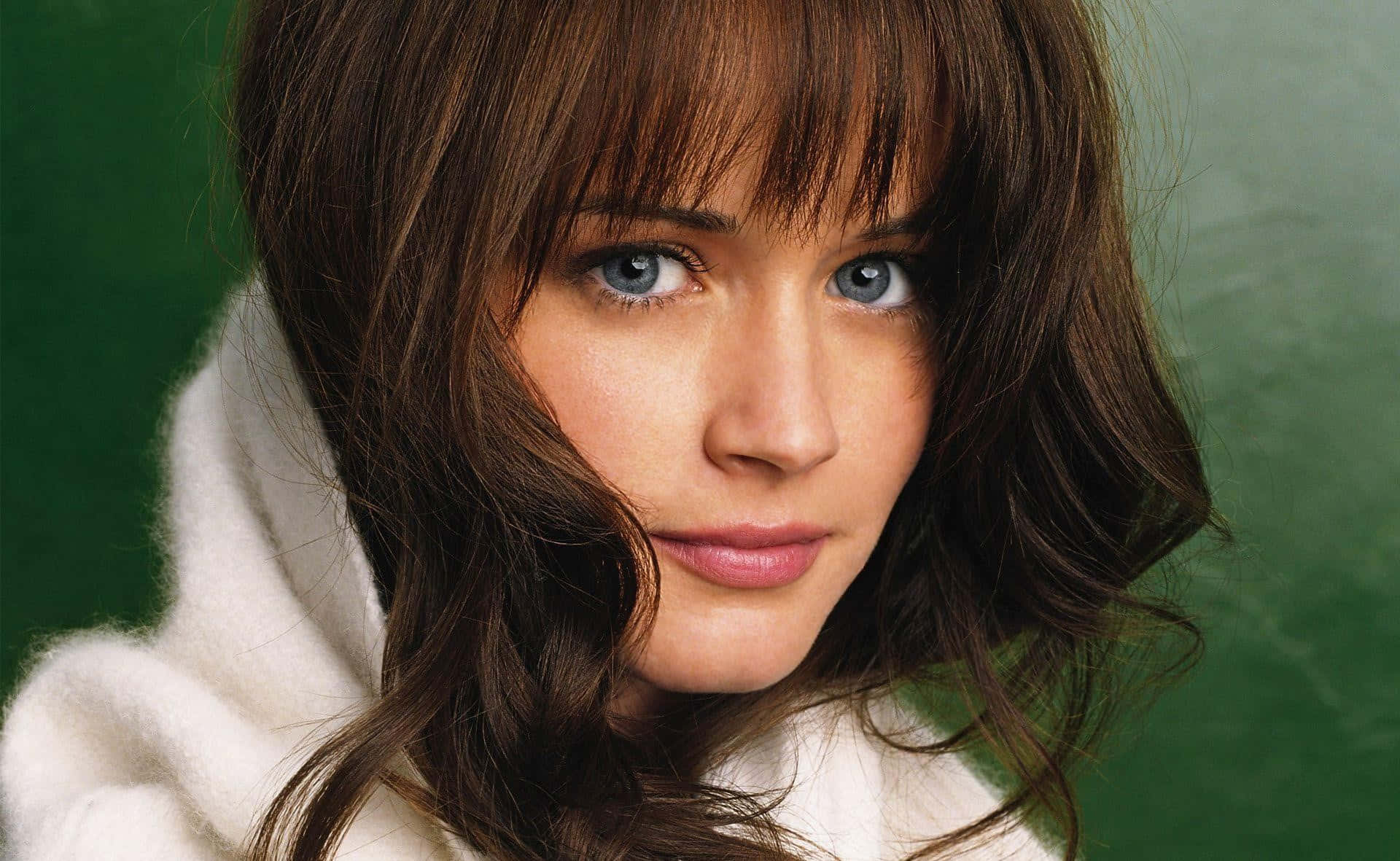 Alexis Bledel, blue eyes, brown hair, Full HD Desktop Wallpaper