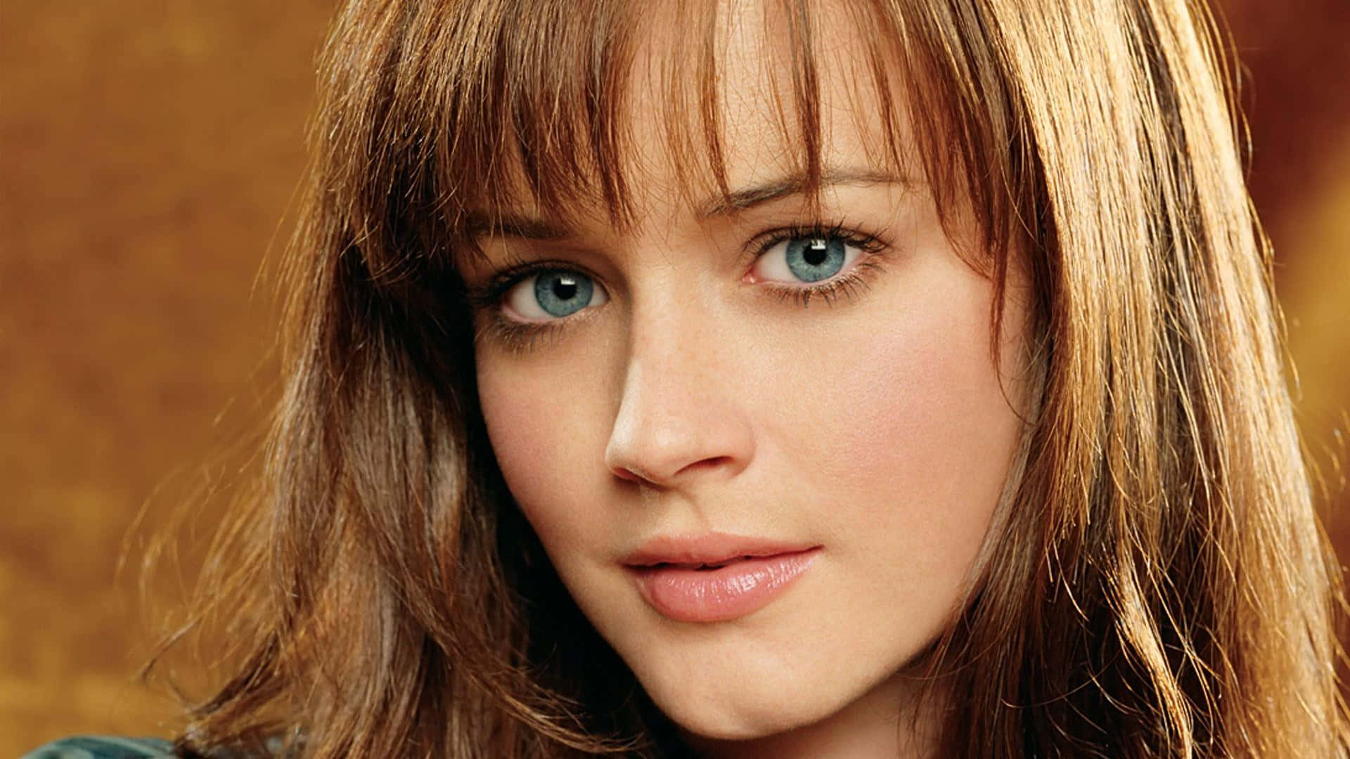 Alexis Bledel, blue eyes, auburn hair, Full HD Desktop Wallpaper