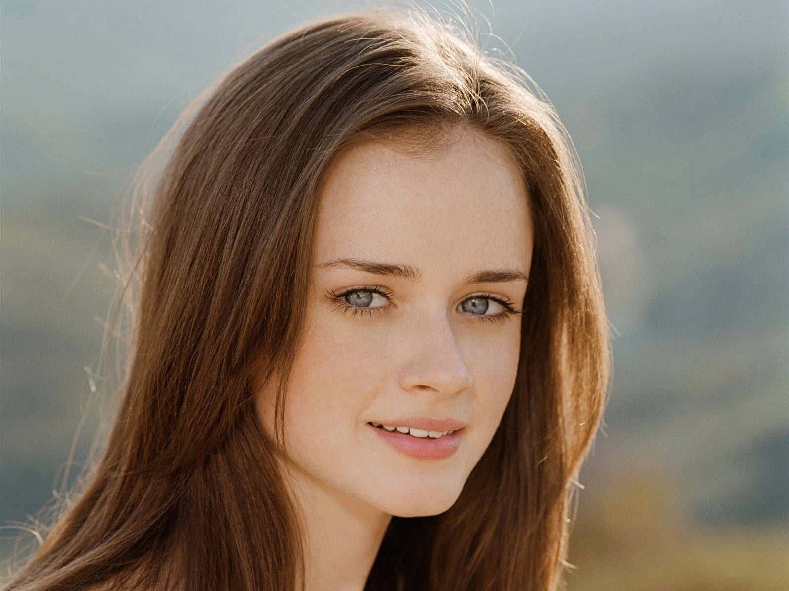 Alexis Bledel, sophisticated dress, blurred natural backdrop, HD Desktop Wallpaper