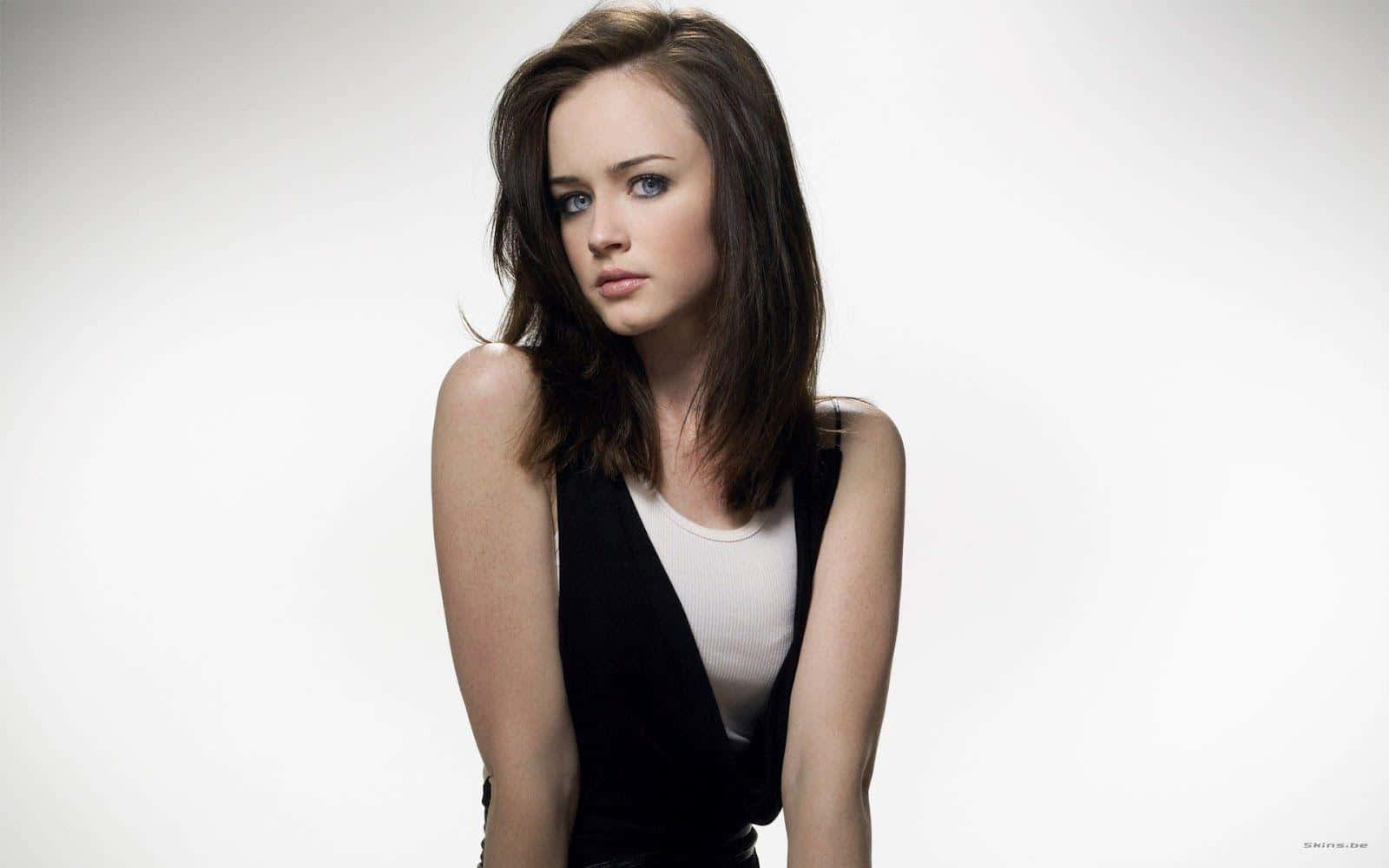 Alexis Bledel, blue eyes, brown hair, HD Desktop Wallpaper