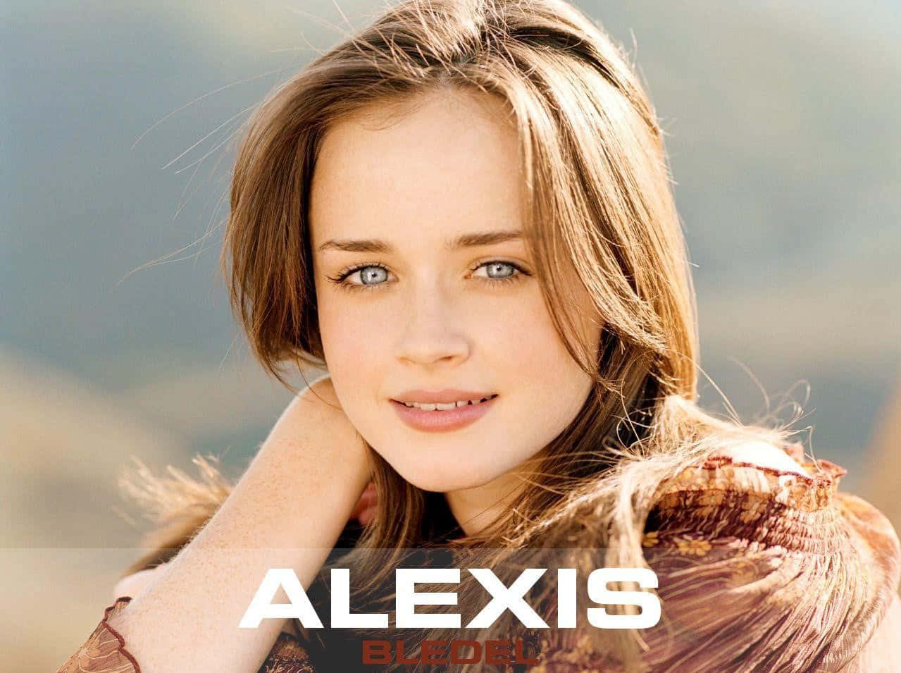 Alexis Bledel, blue eyes, sun-kissed brown hair, SD Desktop Wallpaper