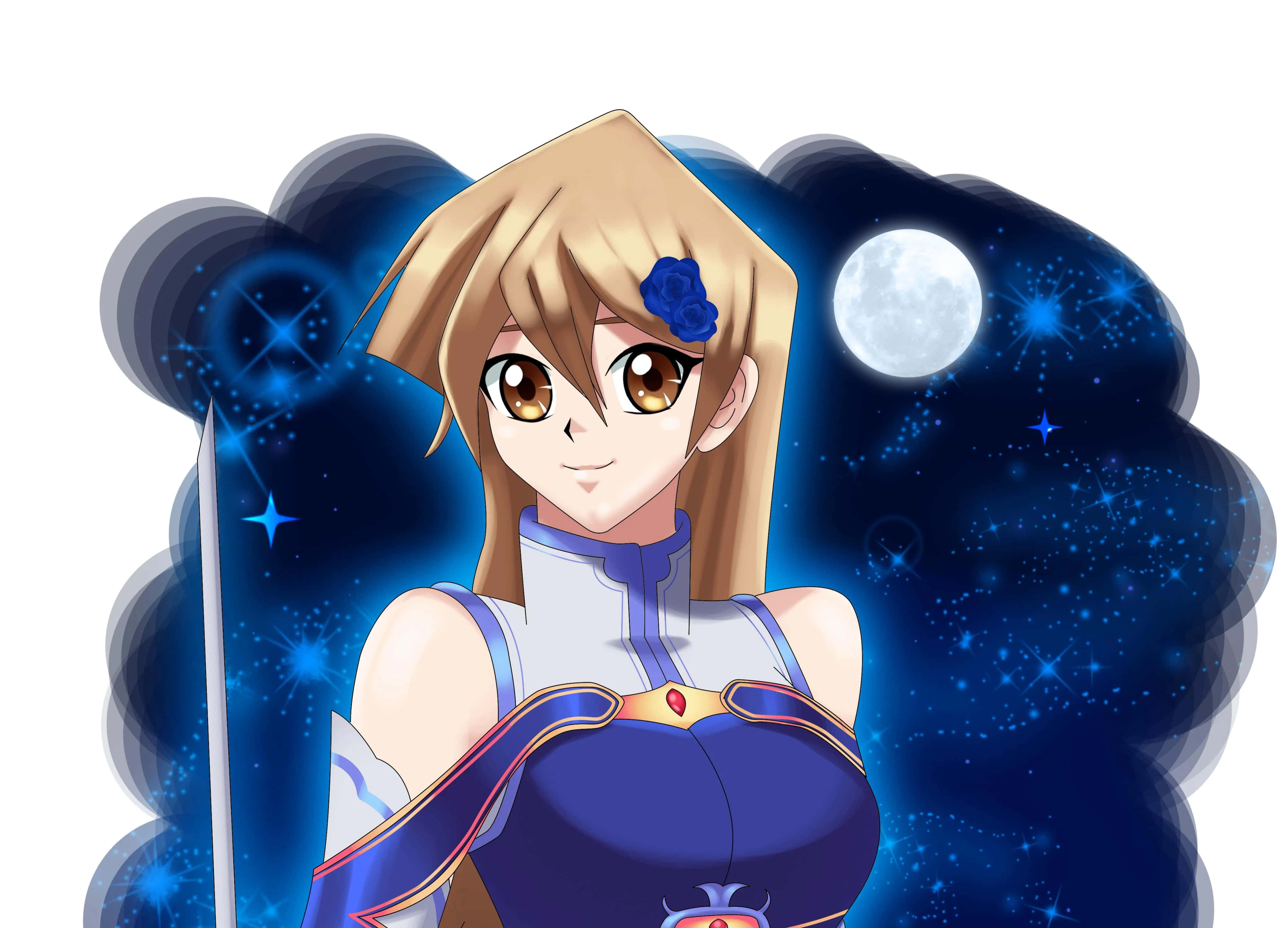 Alexis Rhodes, blonde hair, blue outfit, 4K Desktop Wallpaper