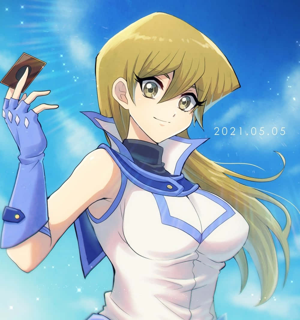Alexis Rhodes, blonde hair, bright blue sky, SD Phone Wallpaper