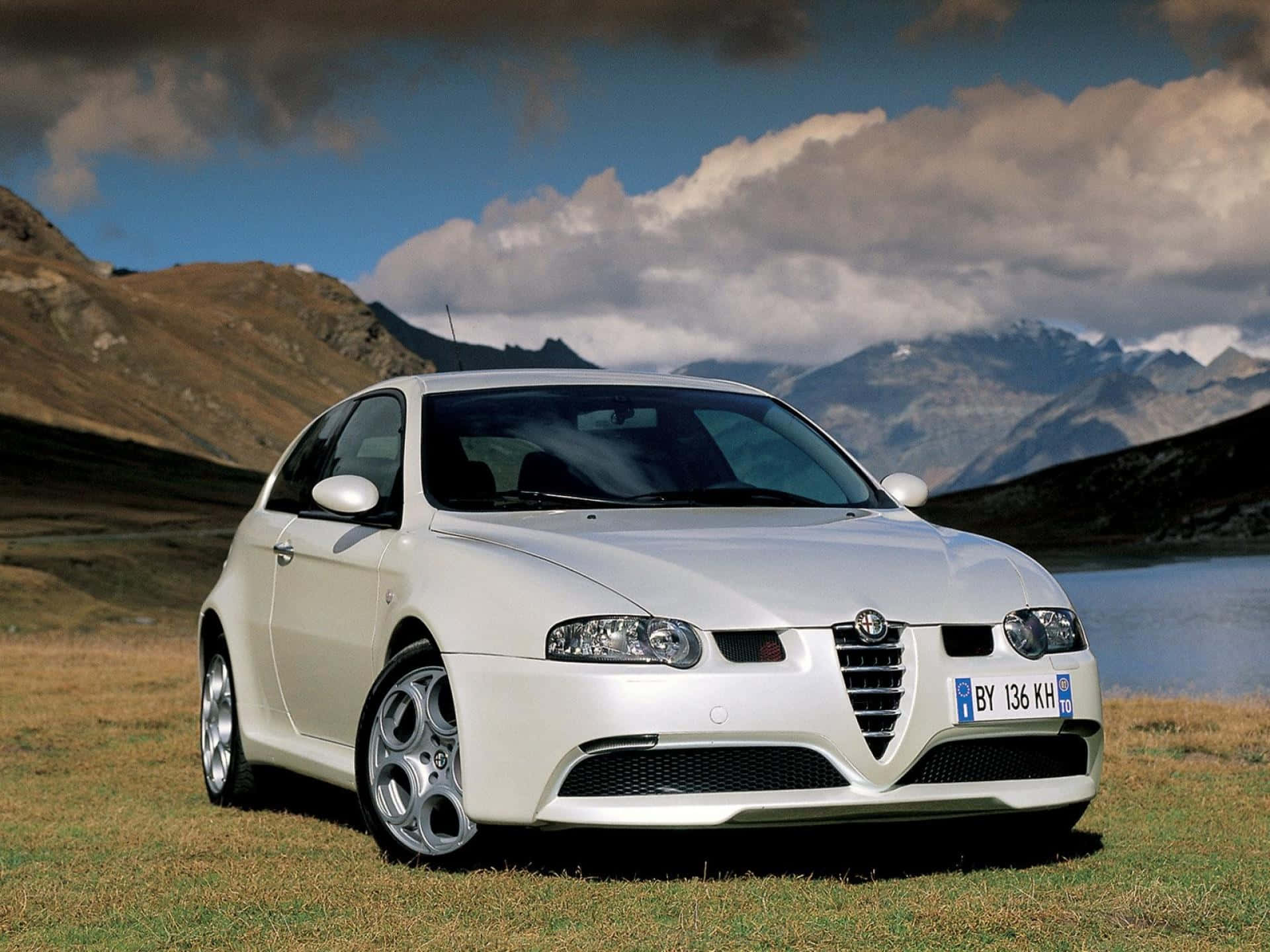 Alfa Romeo 147, white, grass, Full HD Desktop Wallpaper