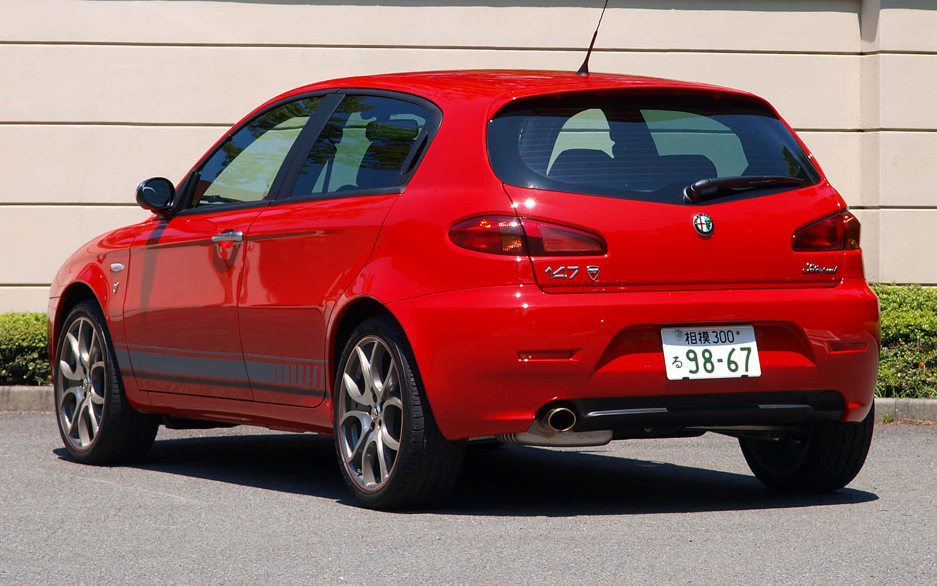 Alfa Romeo 147, vibrant red, sports car, Full HD Desktop Wallpaper
