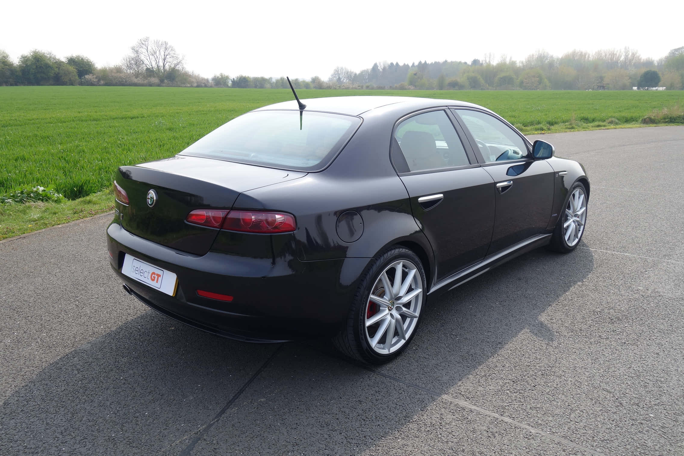Alfa Romeo 159, black, paved road, Full HD Desktop Wallpaper