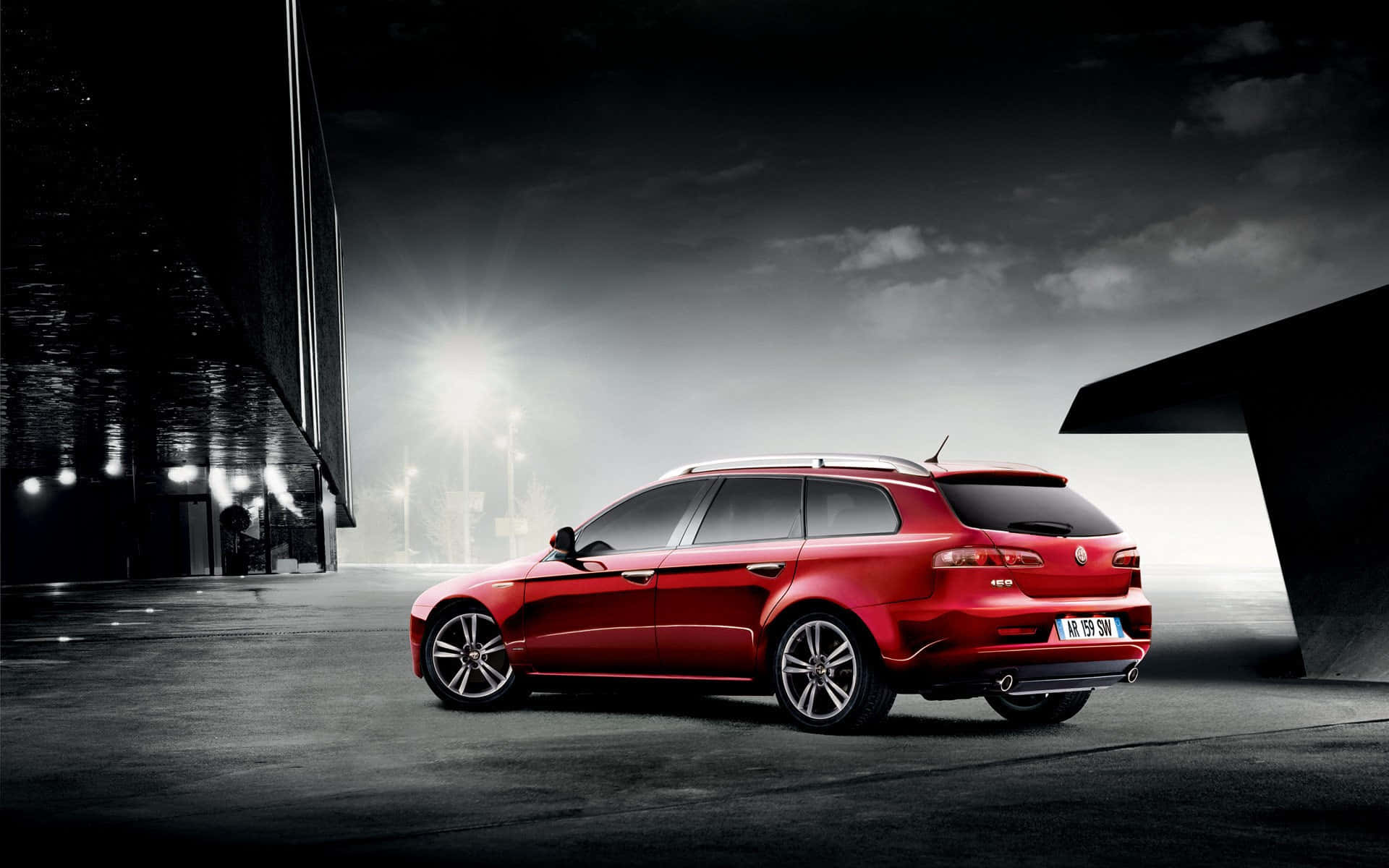 Alfa Romeo 159, glossy red, station wagon, Full HD Desktop Wallpaper