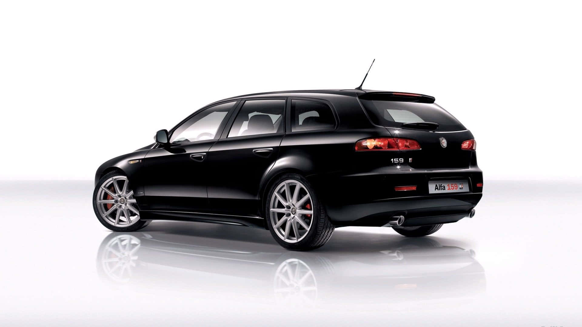 Alfa Romeo 159, black, red taillights, Full HD Desktop Wallpaper