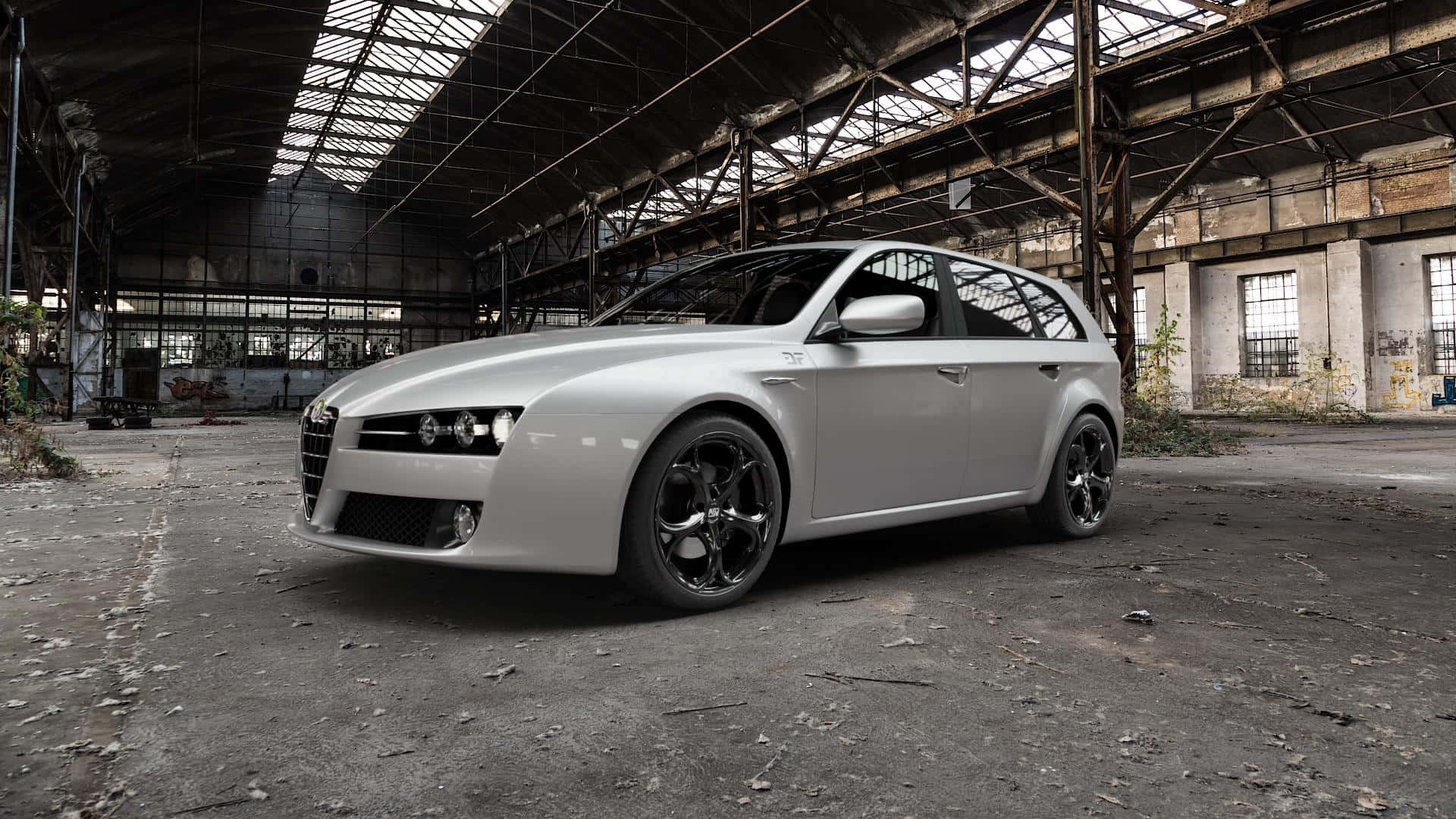 Alfa Romeo 159, silver, station wagon, Full HD Desktop Wallpaper
