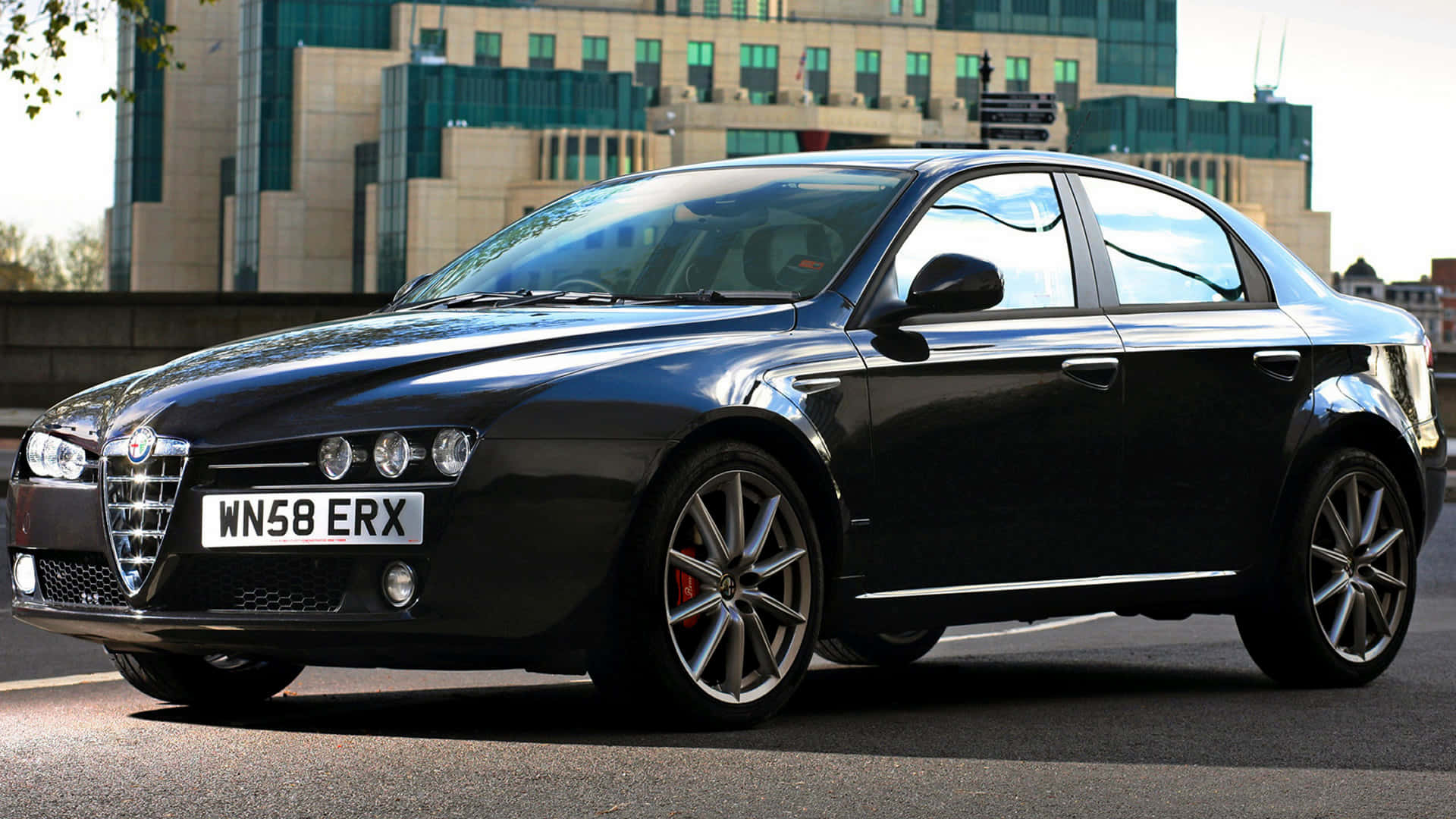 Alfa Romeo 159, black, daylight, Full HD Desktop Wallpaper