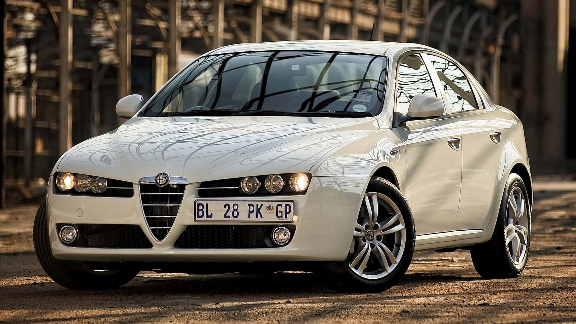 Alfa Romeo 159, white, warm sunlight, Full HD Desktop Wallpaper