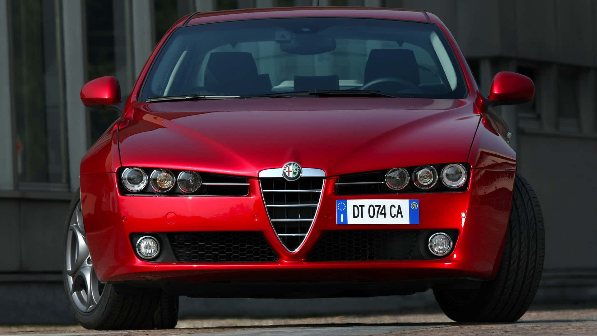 Alfa Romeo 159, glossy red, distinctive grille, Full HD Desktop Wallpaper