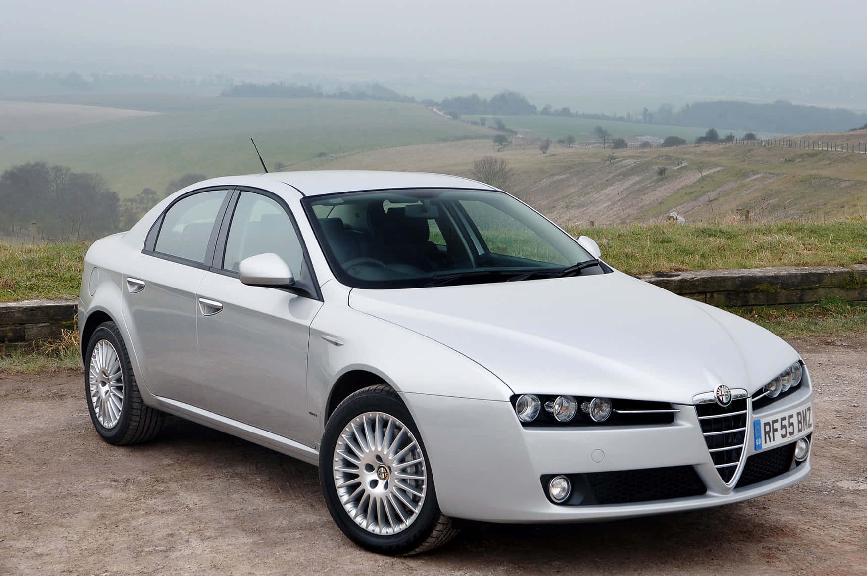 Alfa Romeo 159, silver, gravel path, HD Desktop Wallpaper