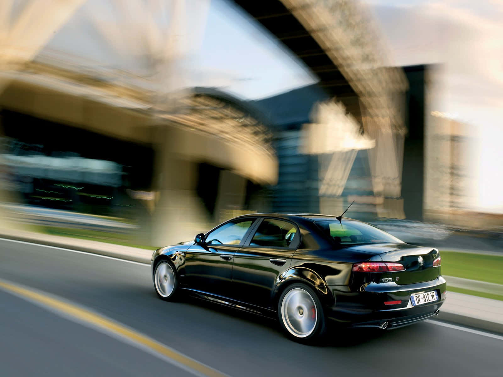 Alfa Romeo 159, black, sedan, HD Desktop Wallpaper