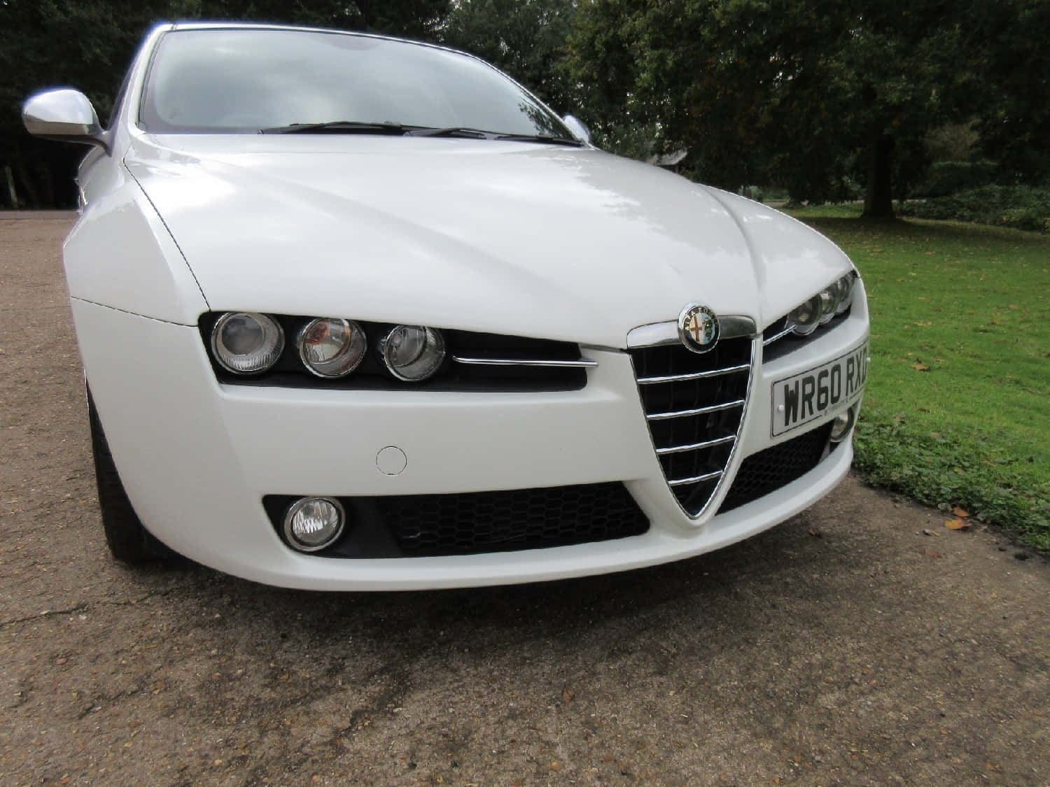 Alfa Romeo 159, white, gravel path, HD Desktop Wallpaper
