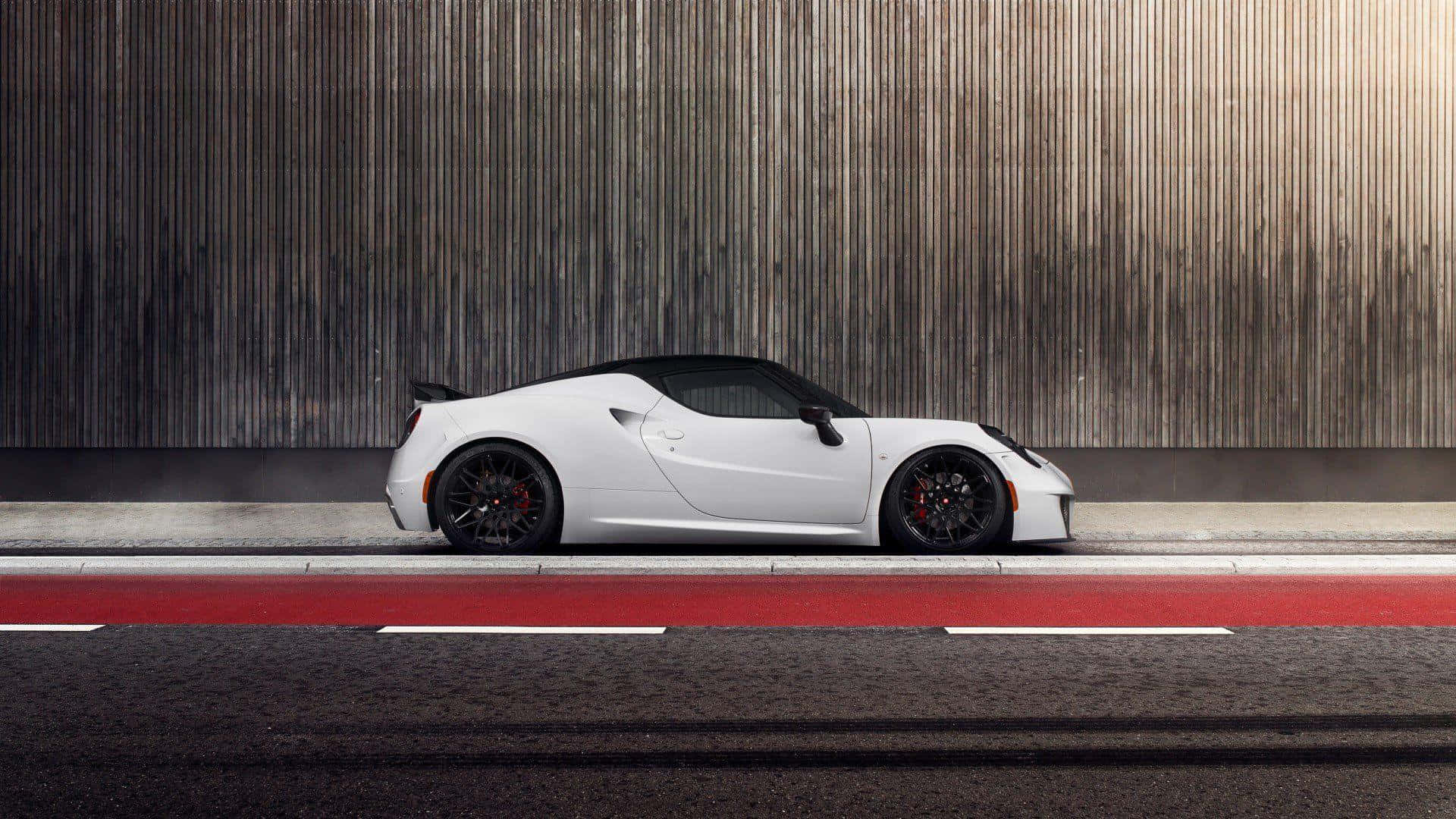 Alfa Romeo 4C, white sports car, black accents, Full HD Desktop Wallpaper