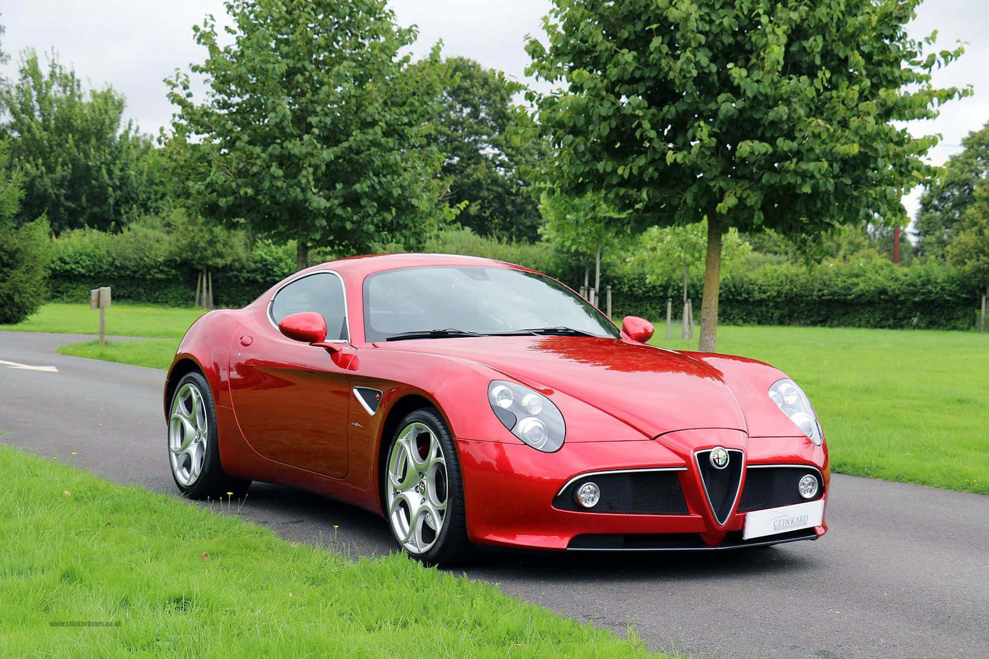 Alfa Romeo 8C Competizione, red, glossy, Full HD Desktop Wallpaper