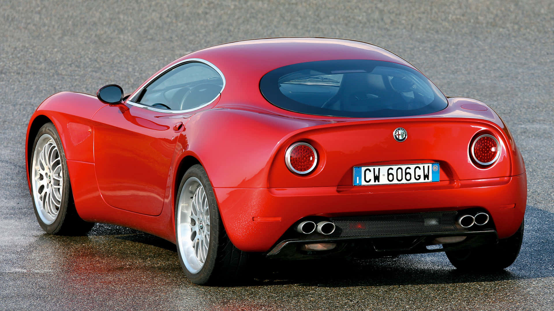 Alfa Romeo 8C Competizione, red, glossy, Full HD Desktop Wallpaper